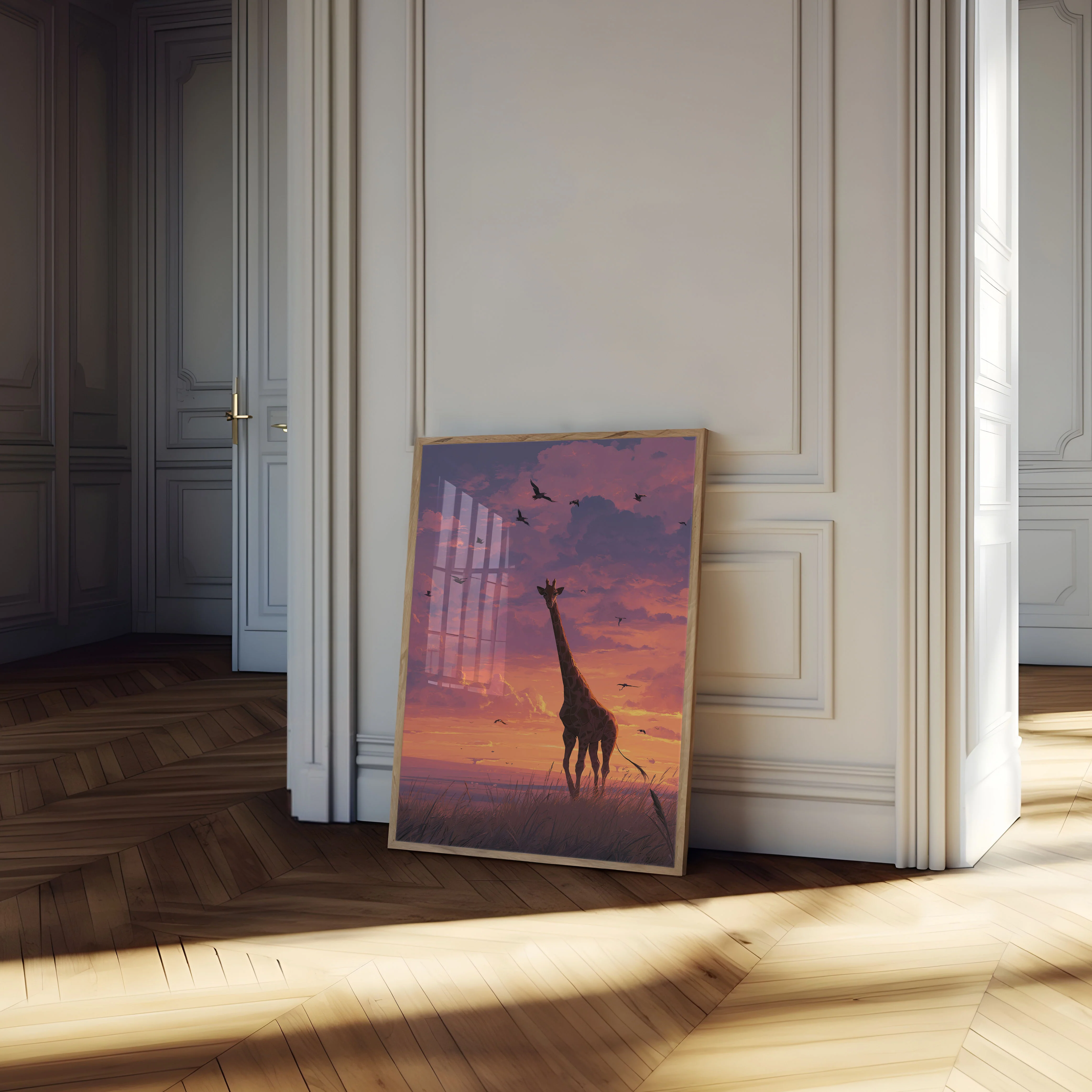 Sunset Savanna Giraffe Poster - Image 4