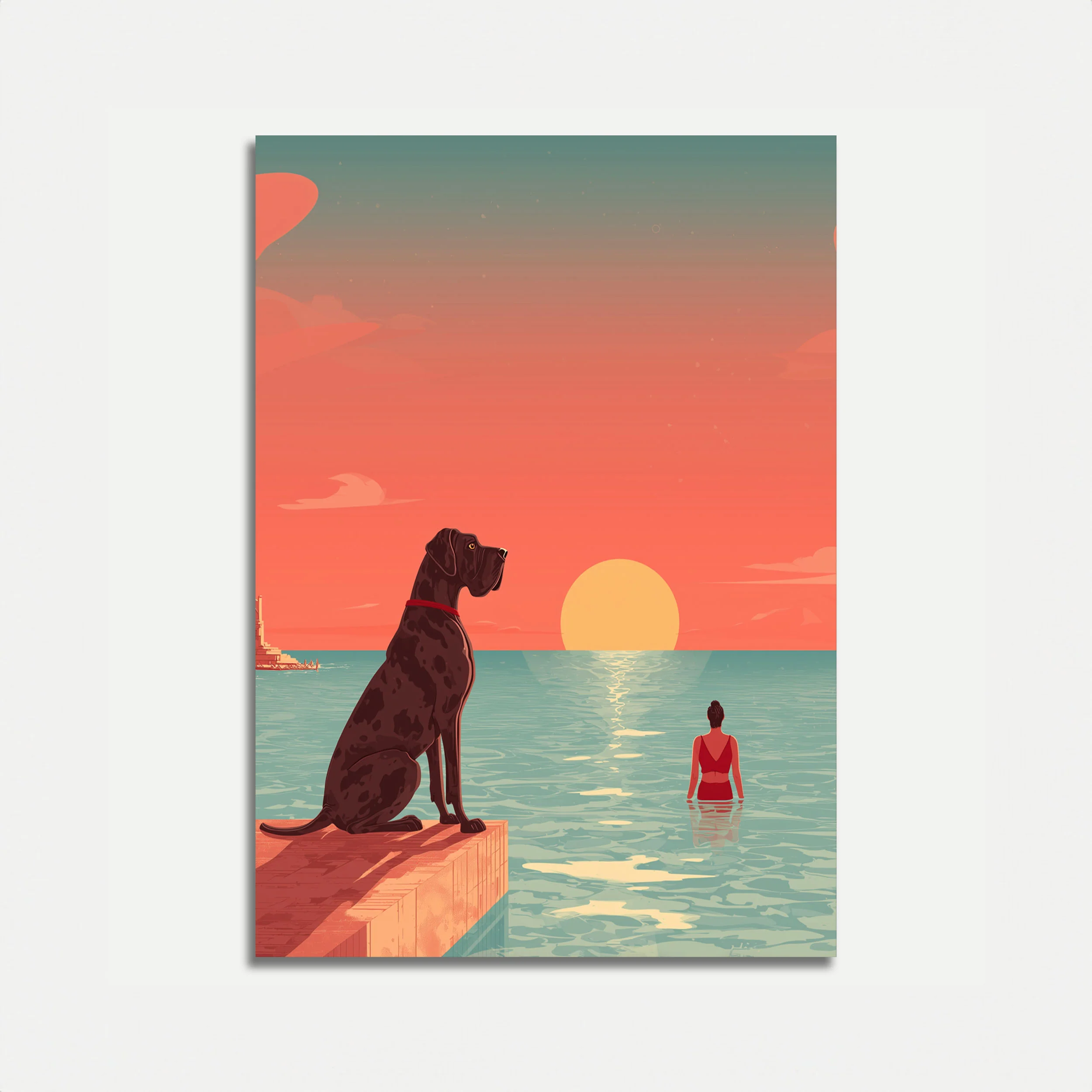 Sunset Serenity Dog Poster
