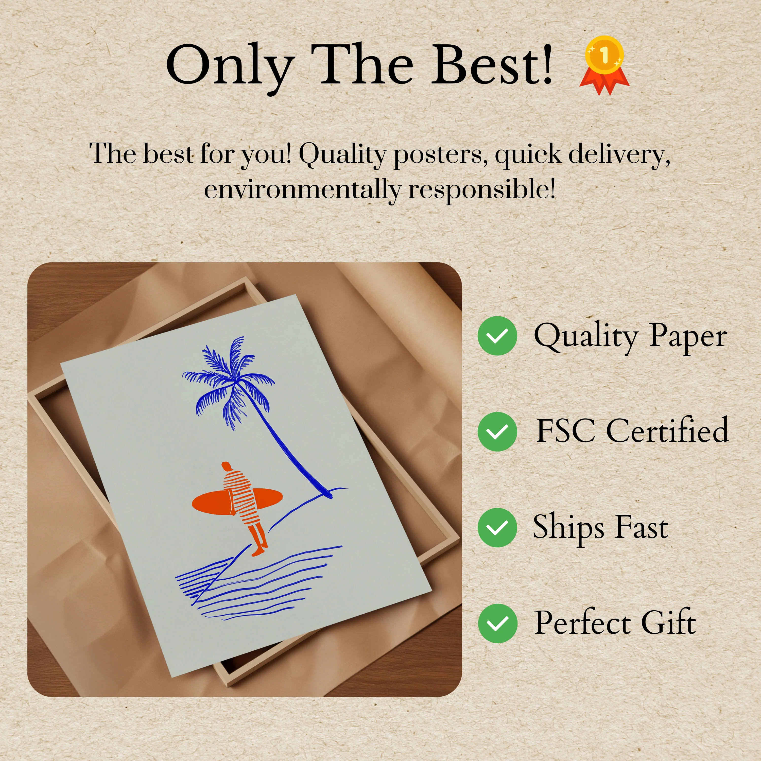 Surf Palm Paradise Poster - Image 3