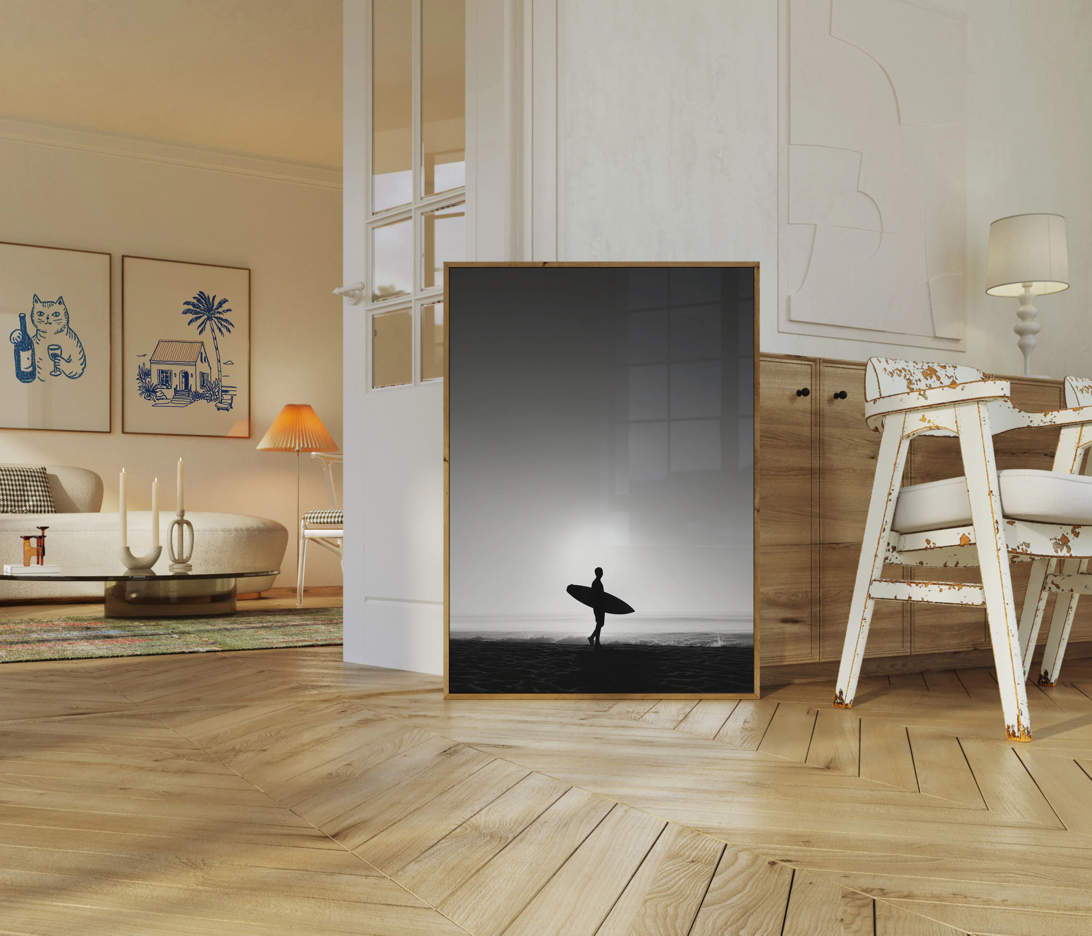 Surfer Watching Ocean Waves Poster - Image 5