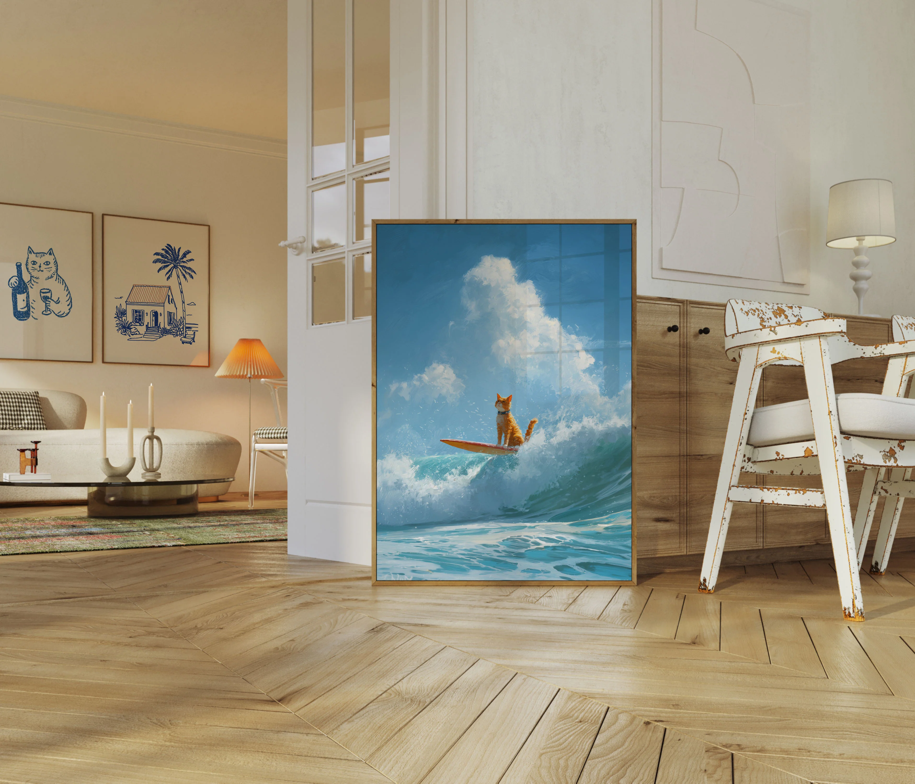 Surfing Cat Wave Rider Poster - Image 5