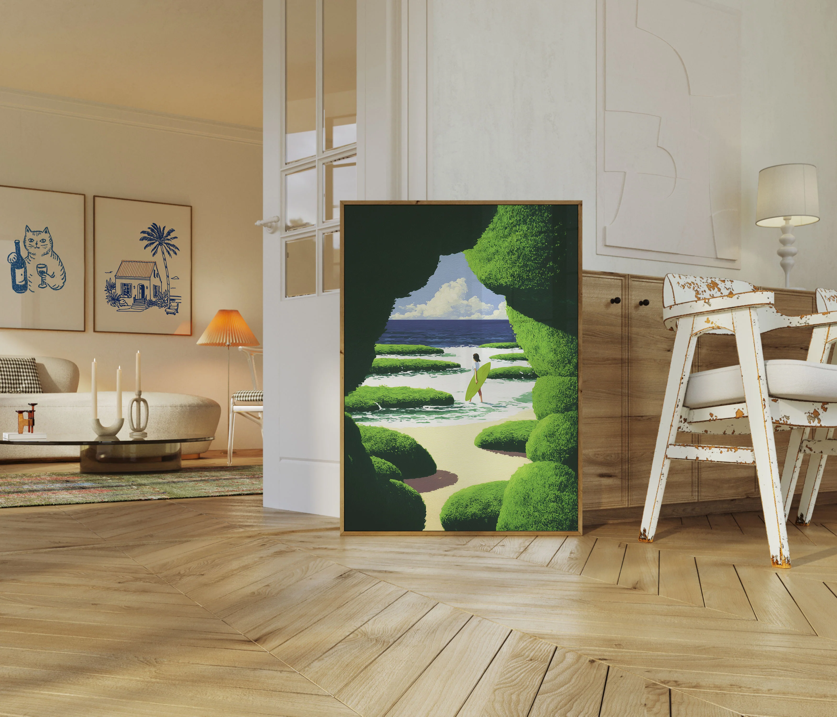 Surfing Through Green Wonderland Poster - Image 5