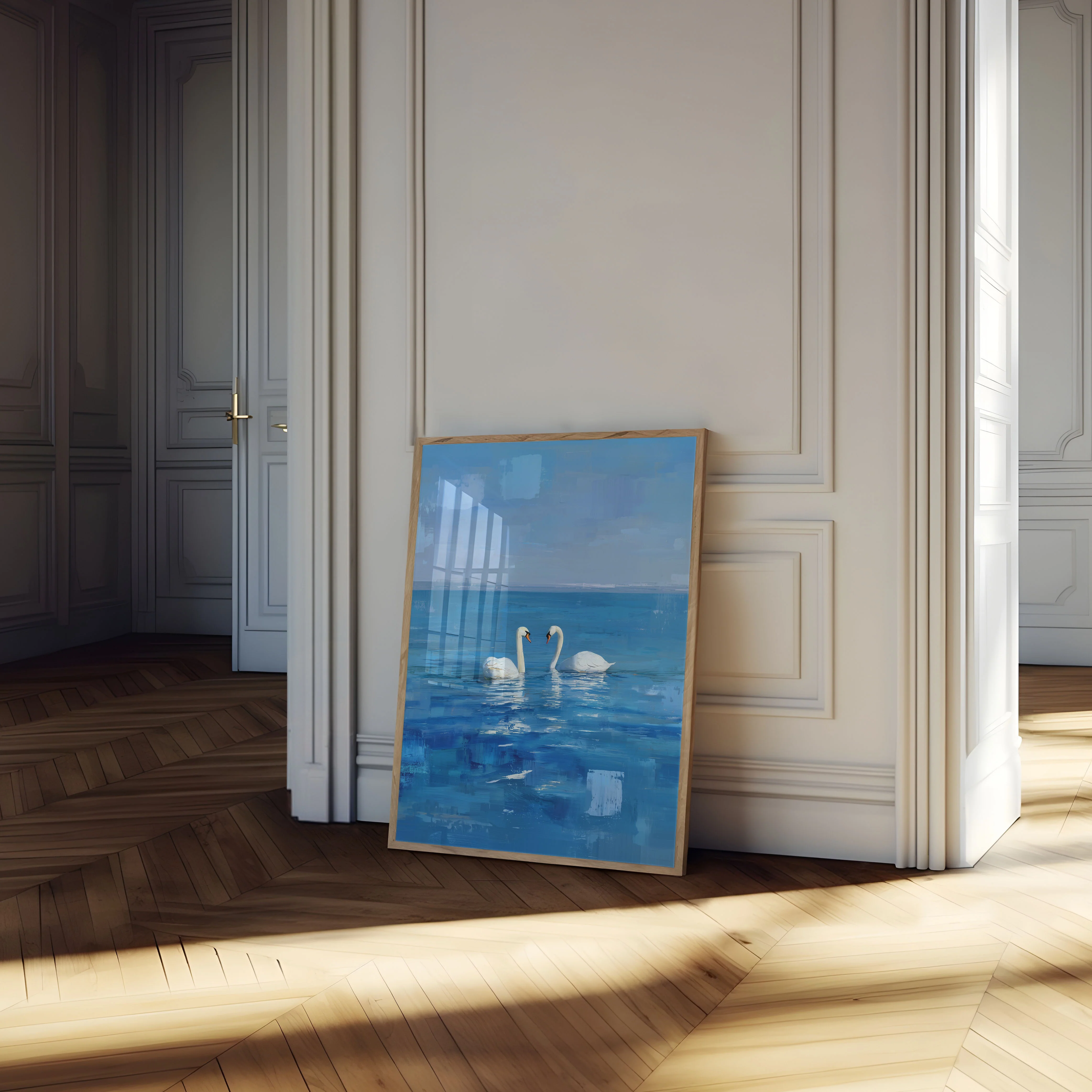 Swans in Blue Harmony Poster - Image 4