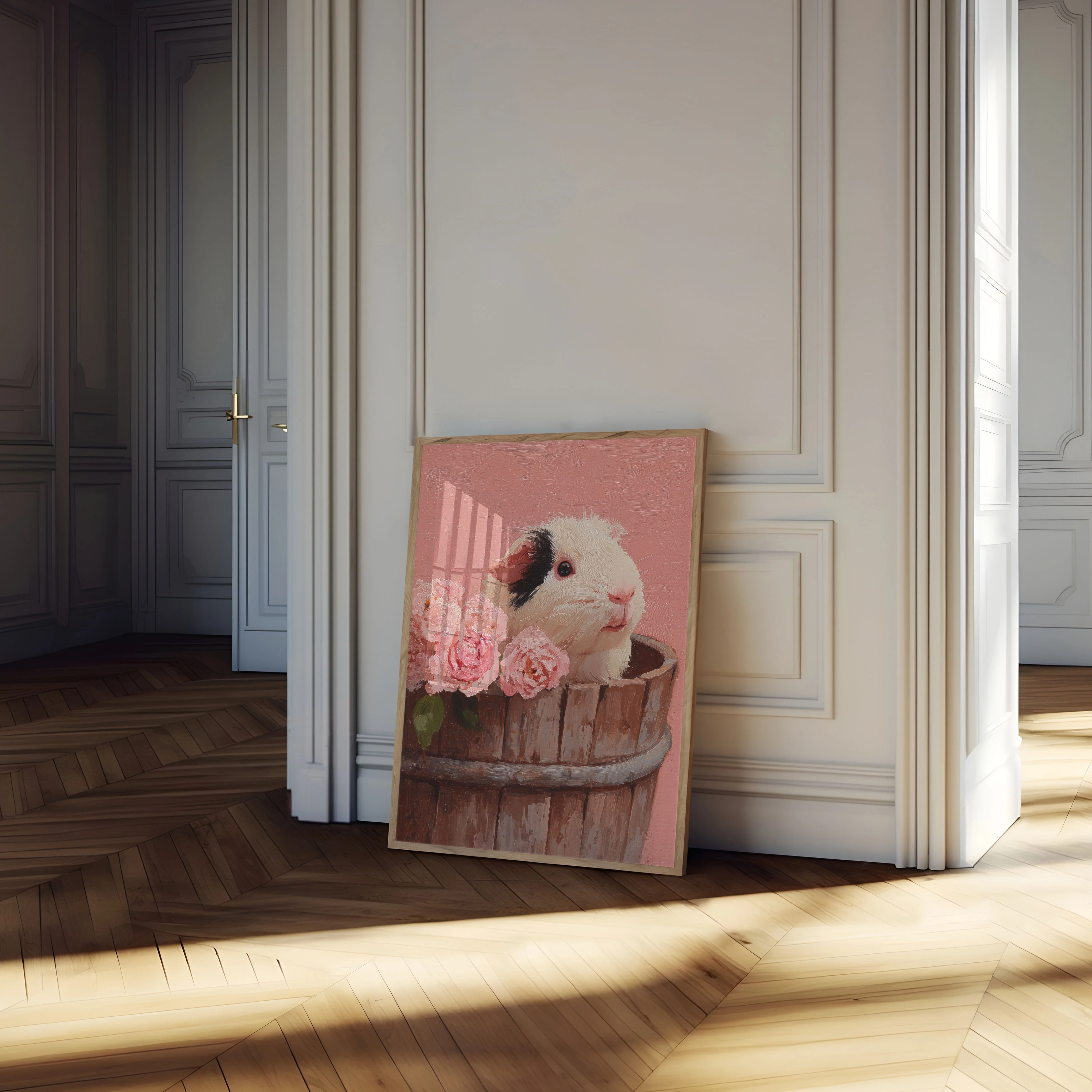 Sweet Guinea Pig Floral Poster - Image 4