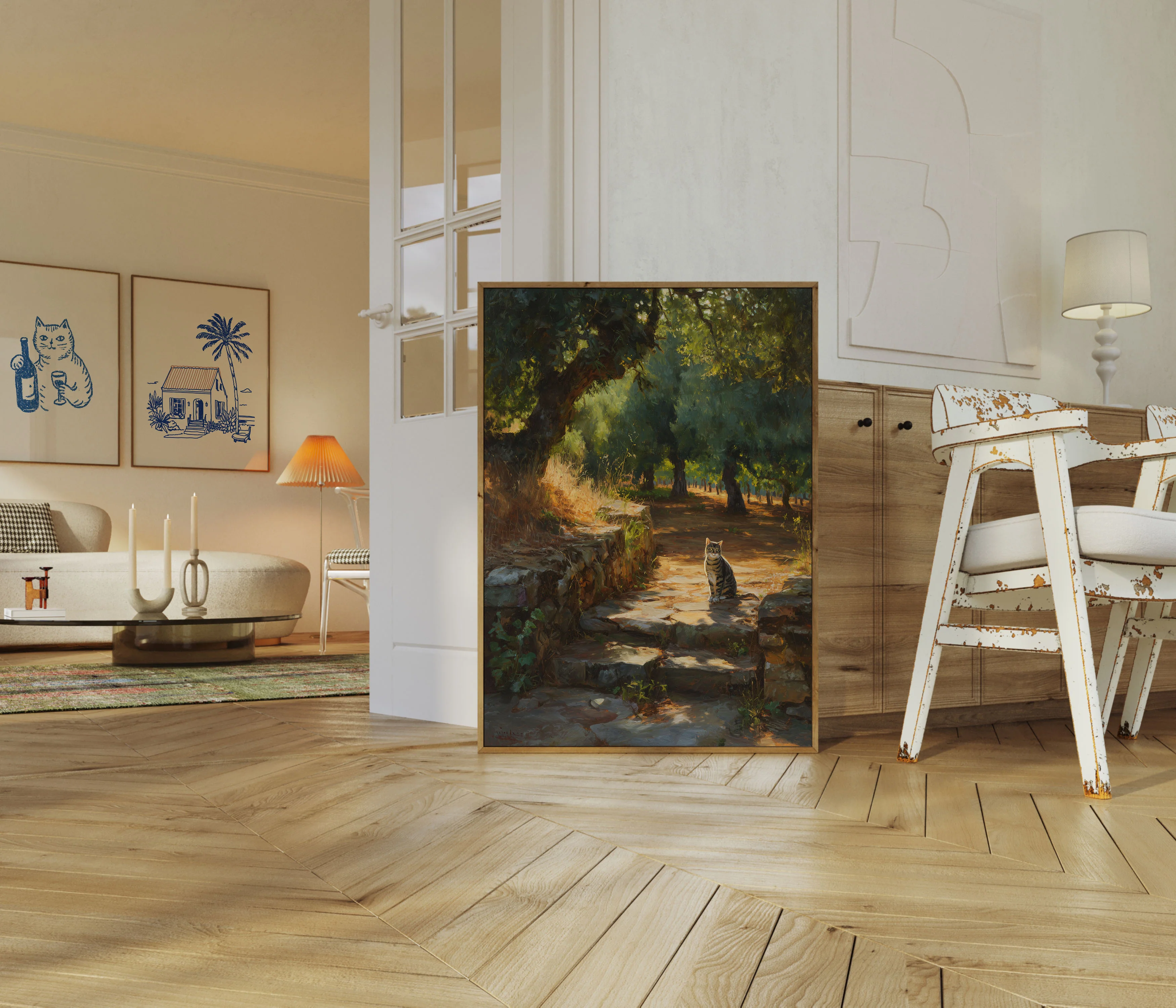 Tabby Cat Garden Path Poster - Image 5