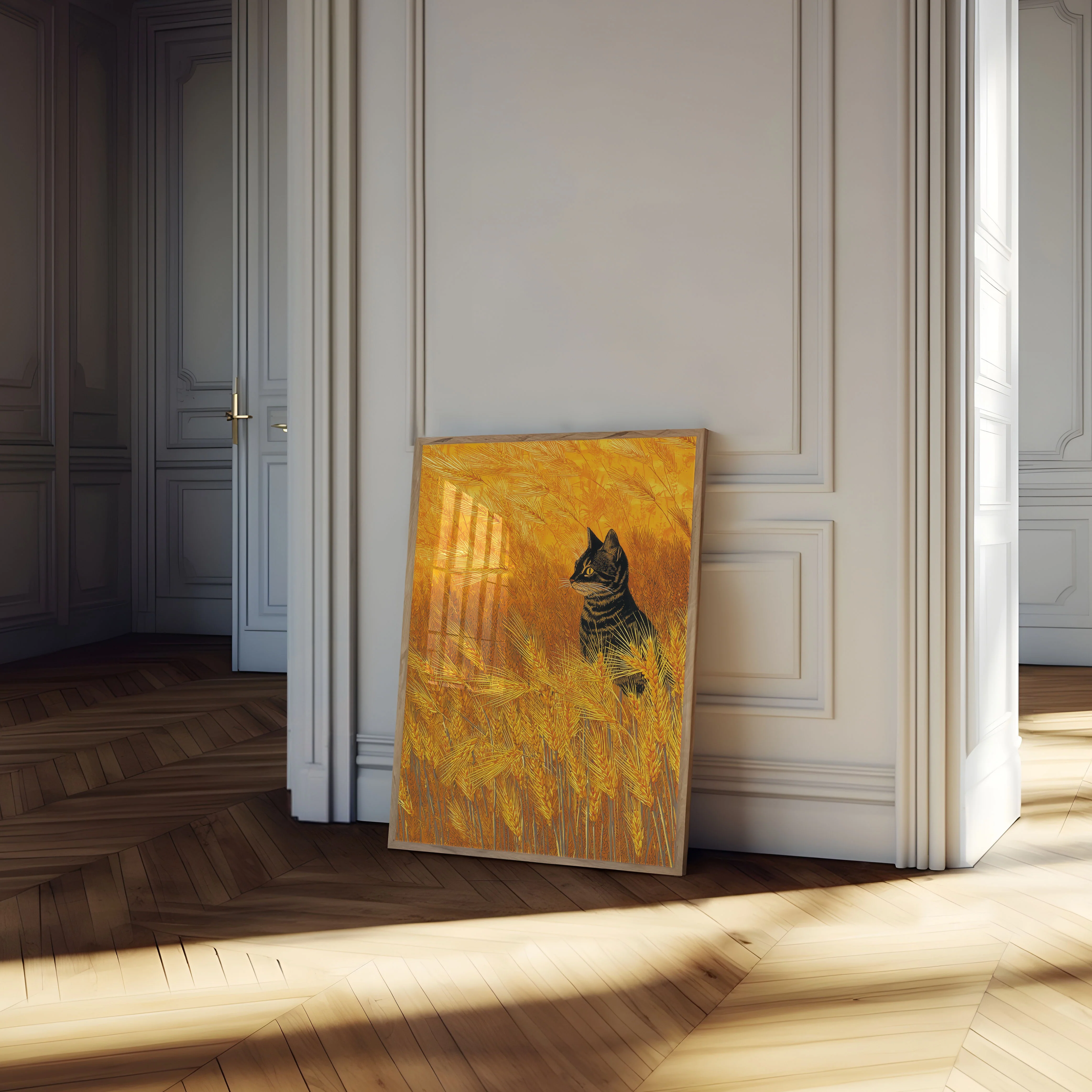 Tabby Cat in Golden Wheat Poster - Image 4