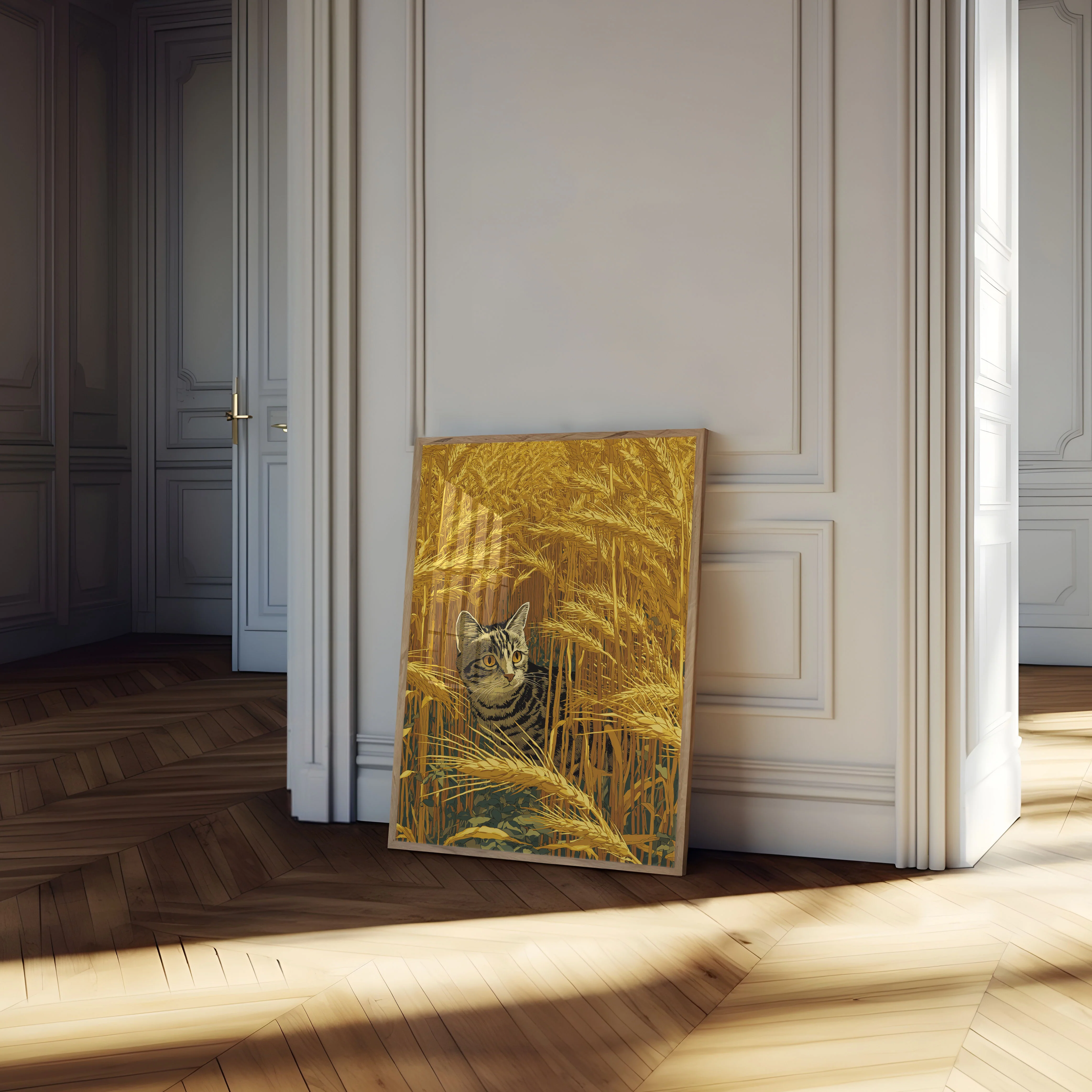 Tabby Cat in Golden Wheat Poster - Image 4