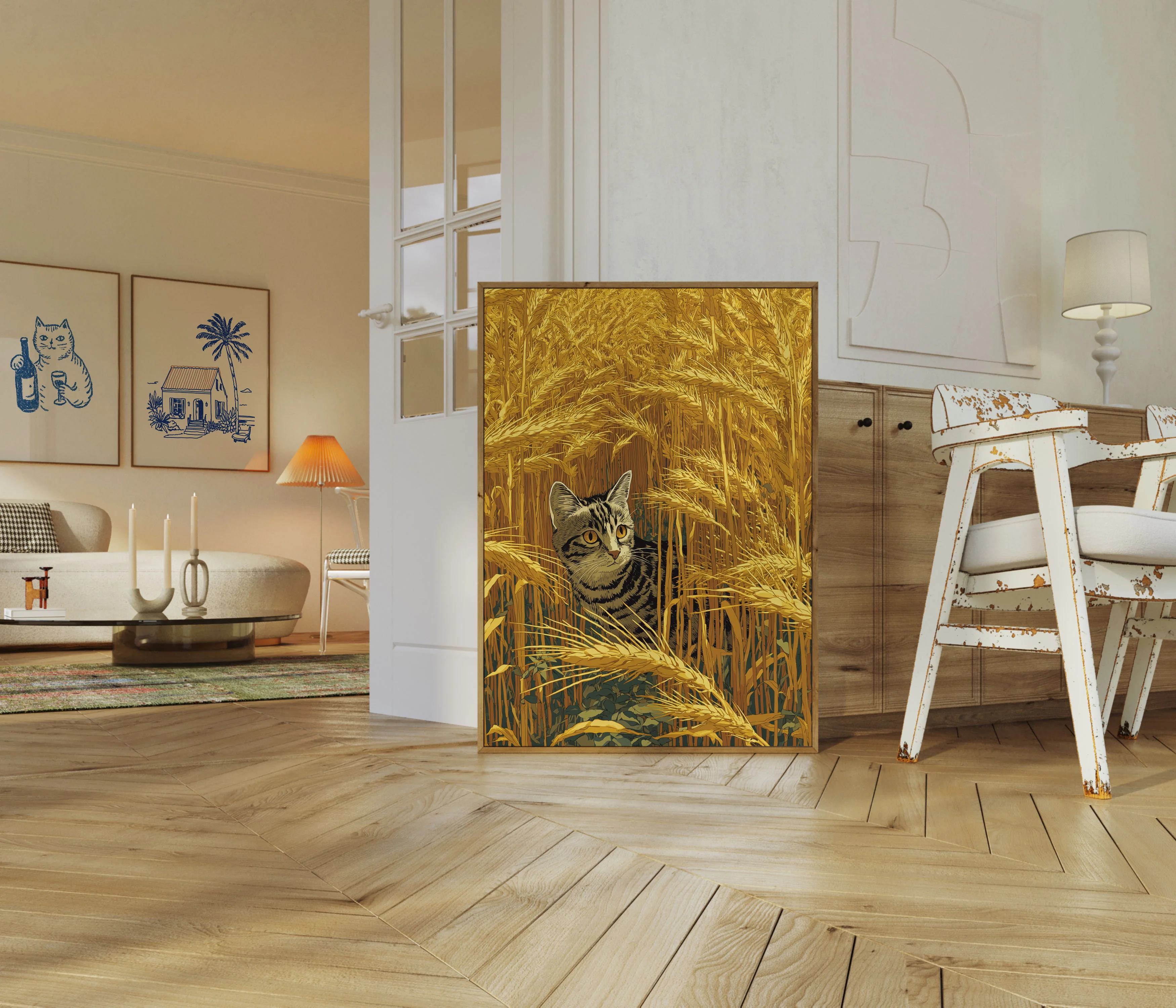 Tabby Cat in Golden Wheat Poster - Image 5