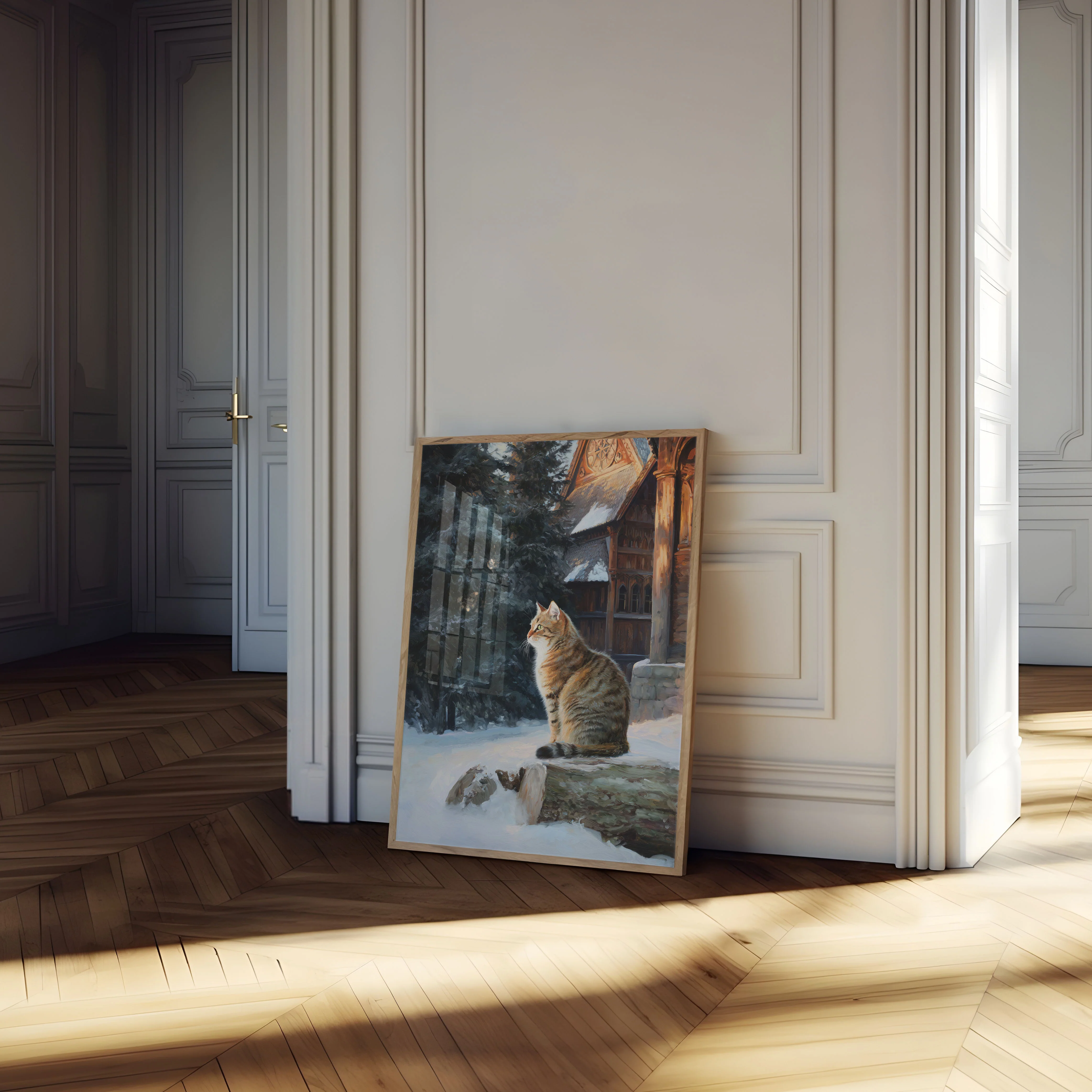 Tabby Cat in Winter Castle Poster - Image 4