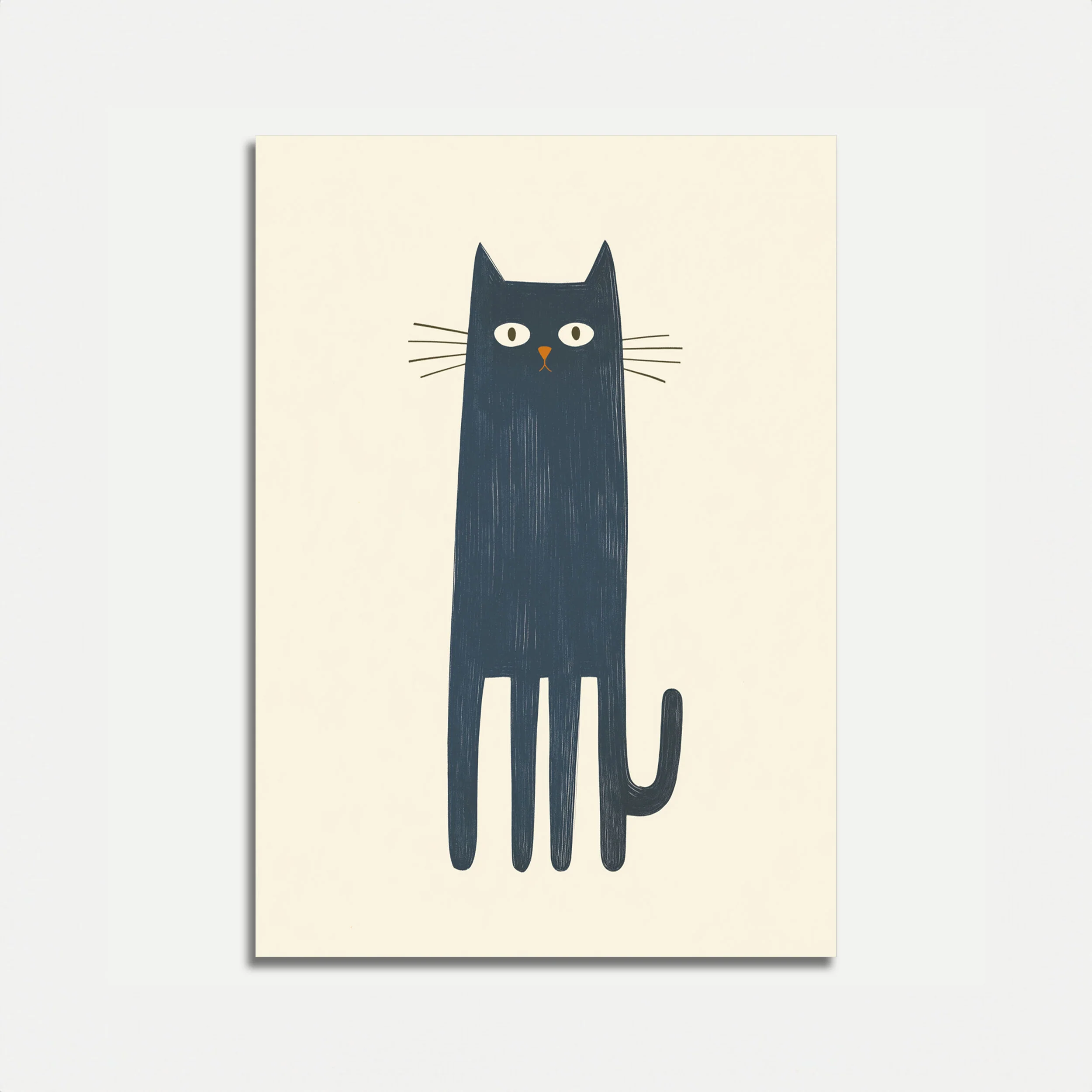 Tall Black Cat Stare Poster
