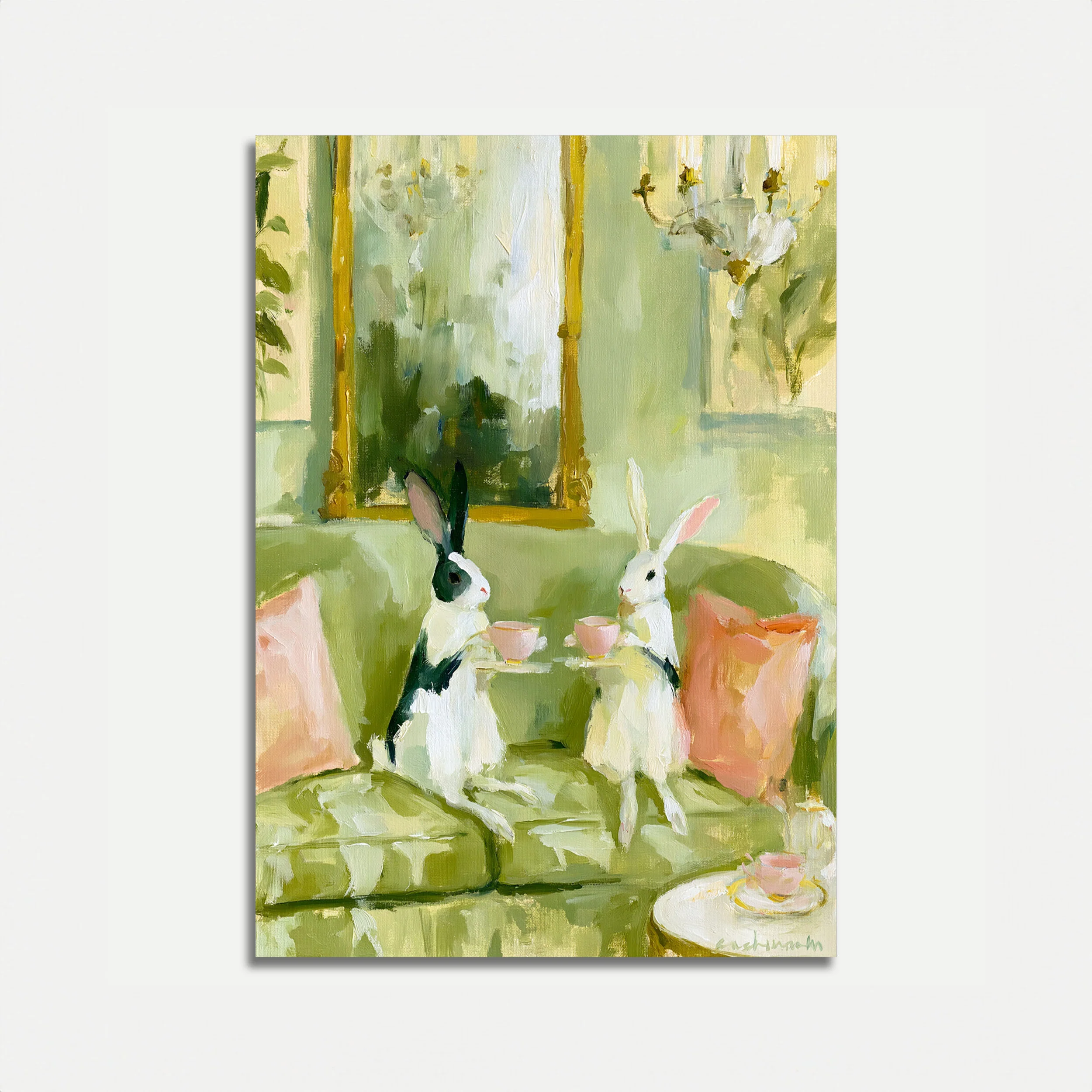 Tea Time with Rabbits Poster