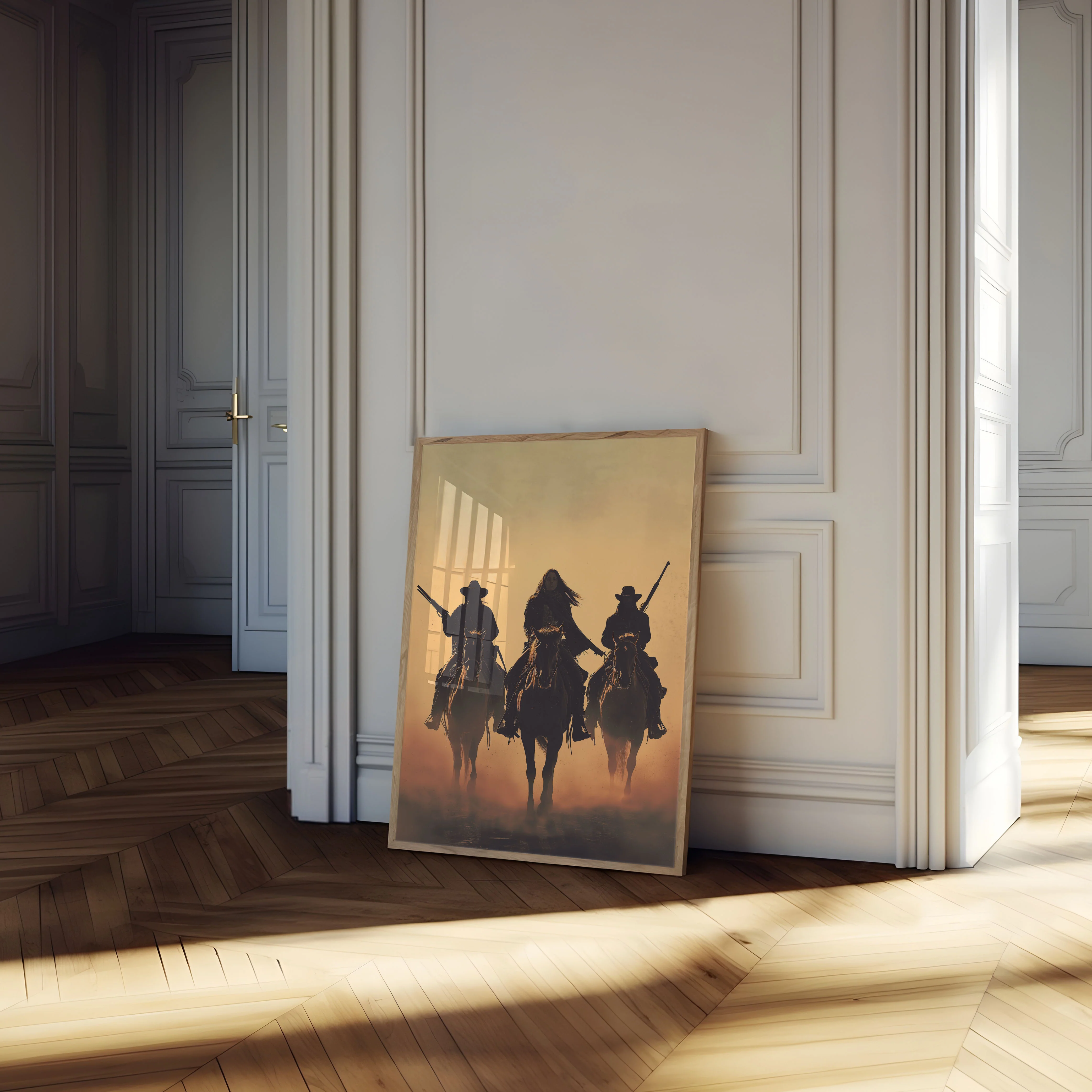 Three Cowboys Desert Sunset Poster - Image 4
