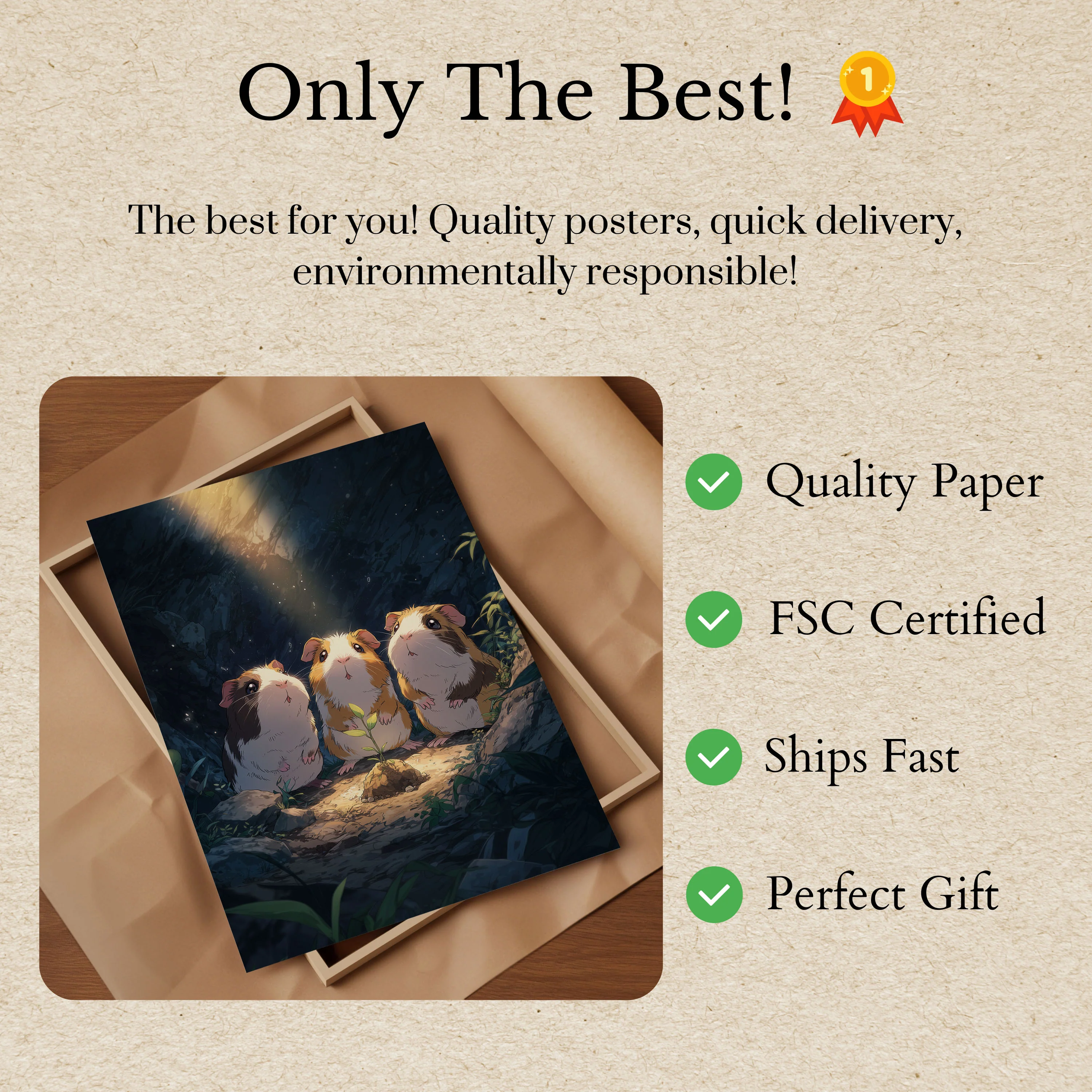 Three Curious Guinea Pigs Poster - Image 3