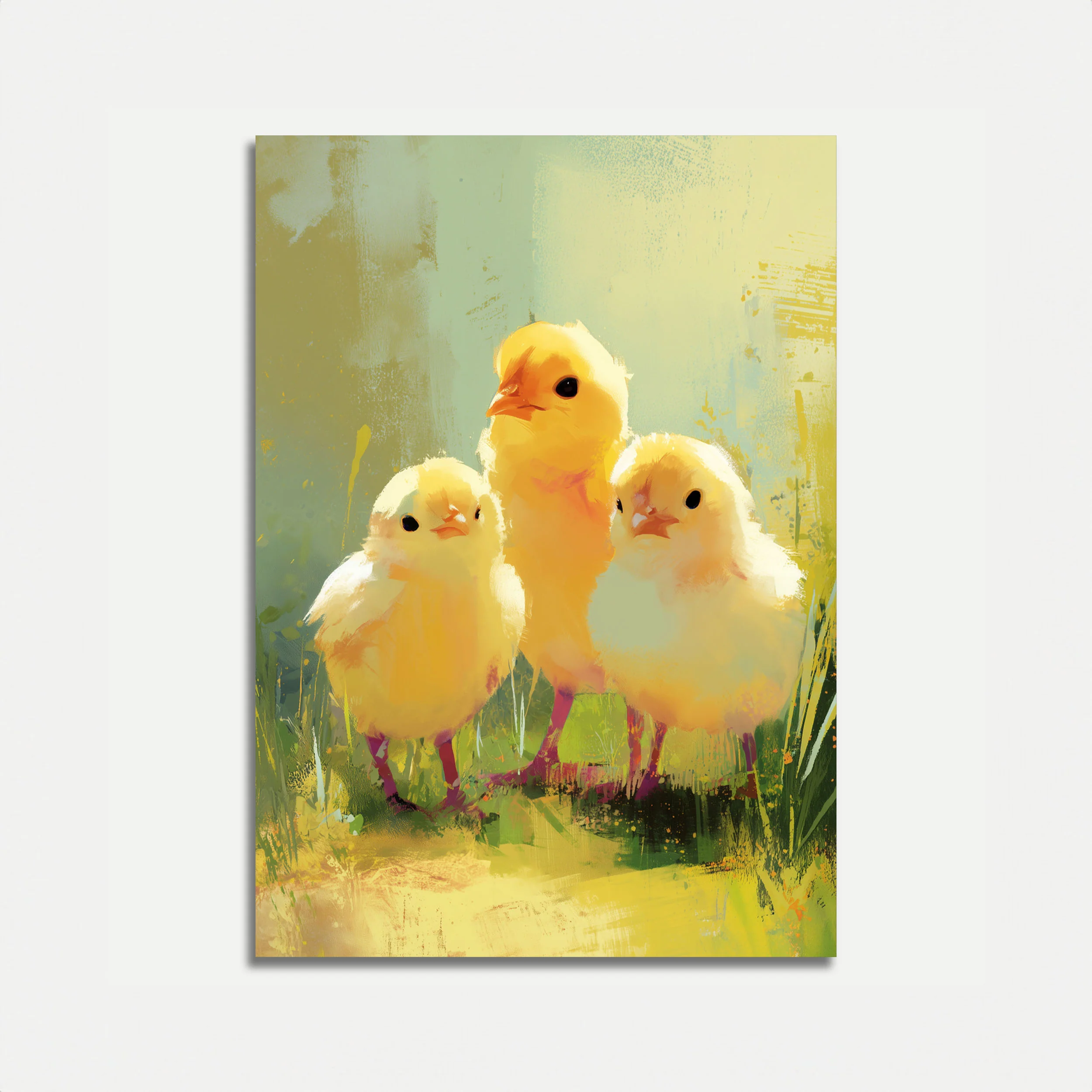 Three Cute Chicks Spring Poster