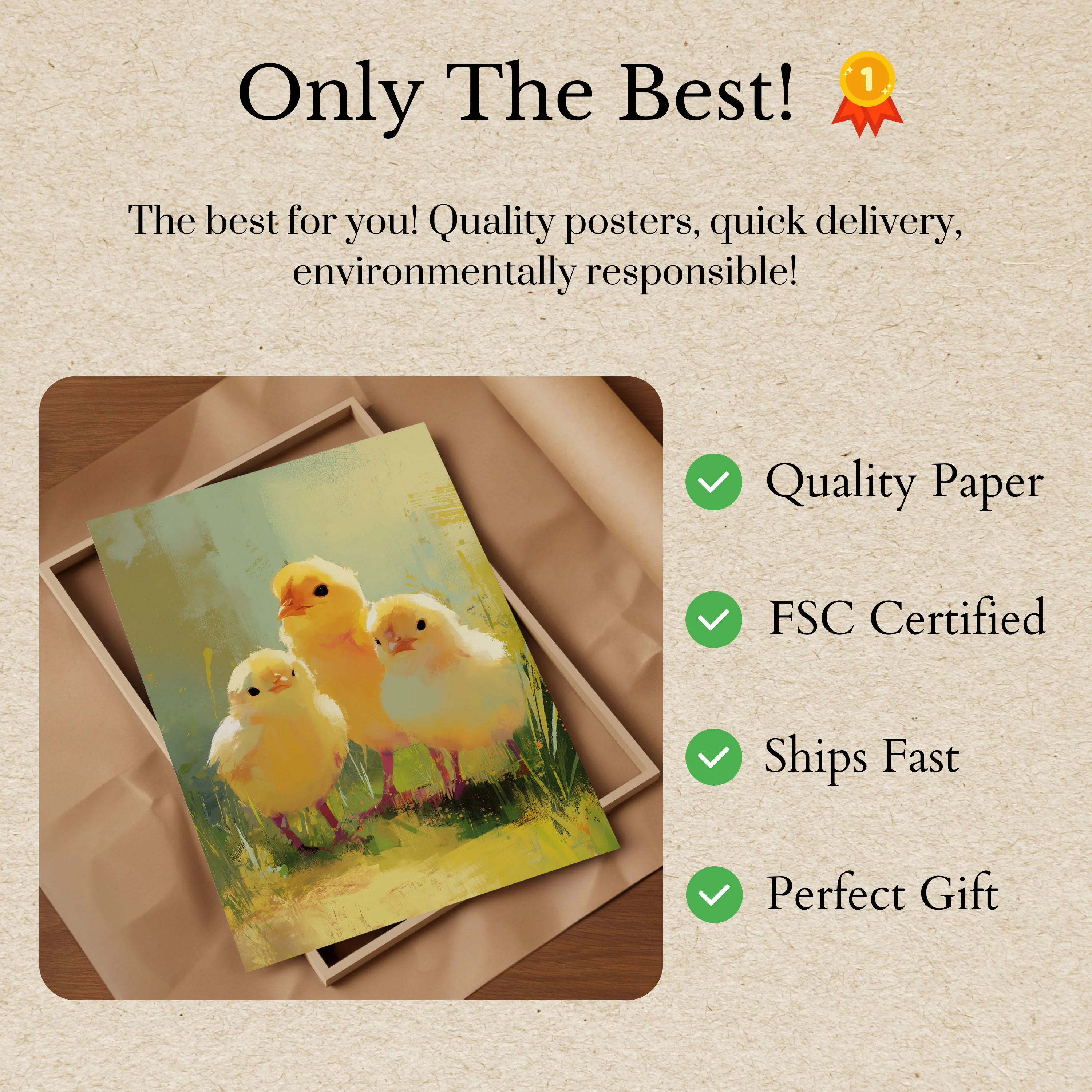 Three Cute Chicks Spring Poster - Image 3