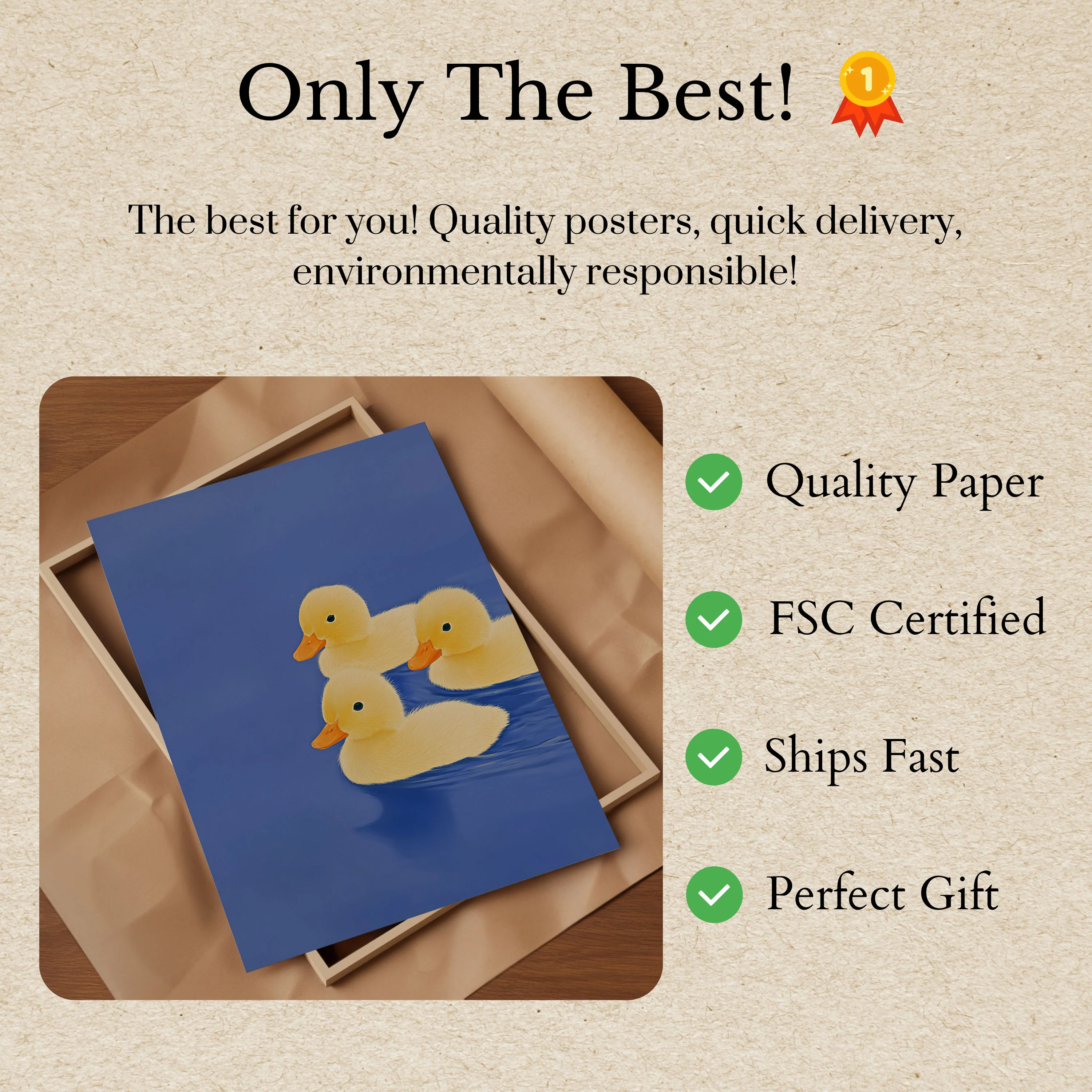 Three Little Ducklings on Water Poster - Image 3
