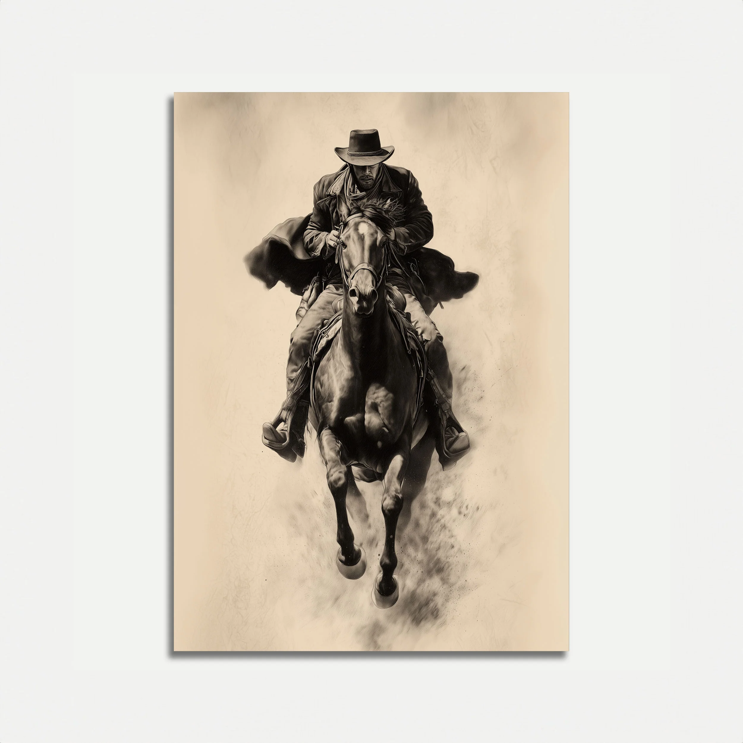 Thundering Hooves Cowboy Poster