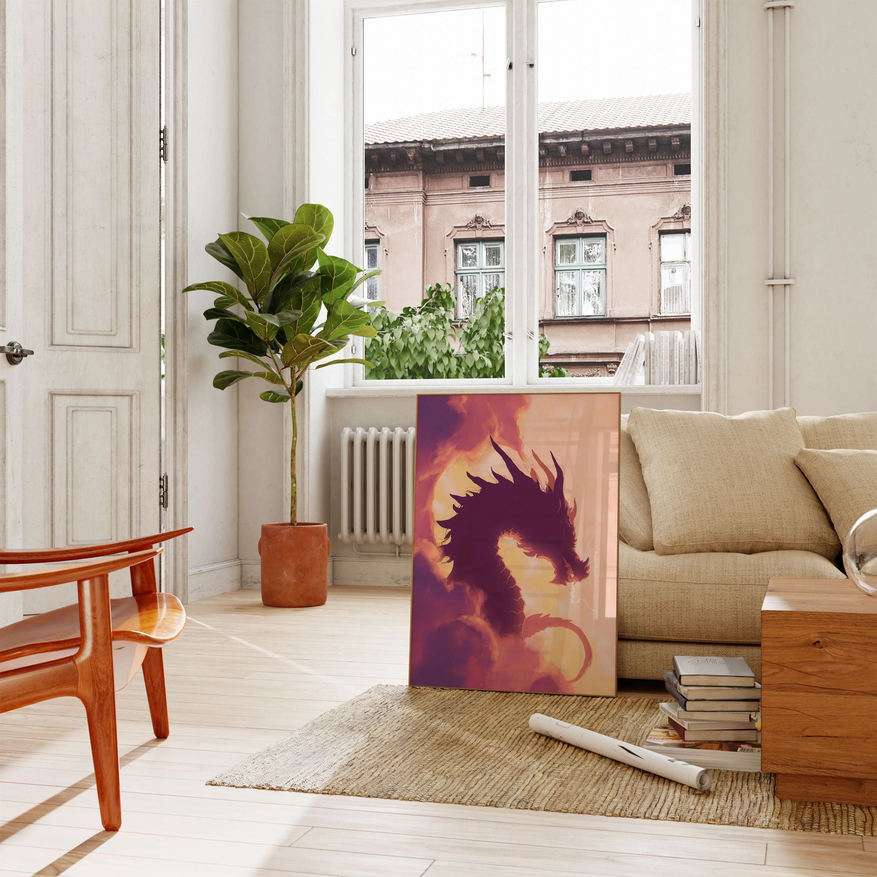 Thunderstorm Dragon Fantasy Poster - Image 2
