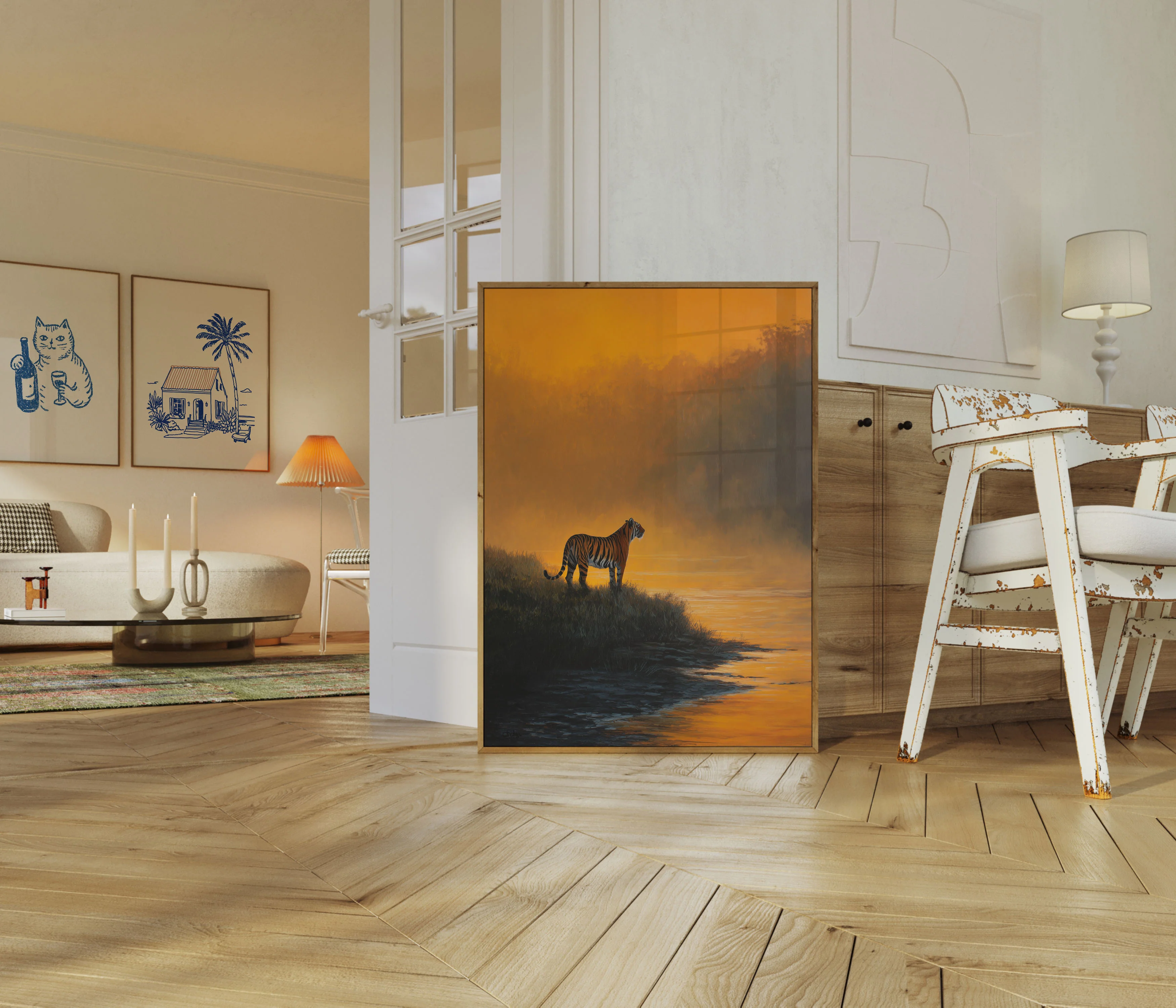 Tiger at Golden Sunset Poster - Image 5