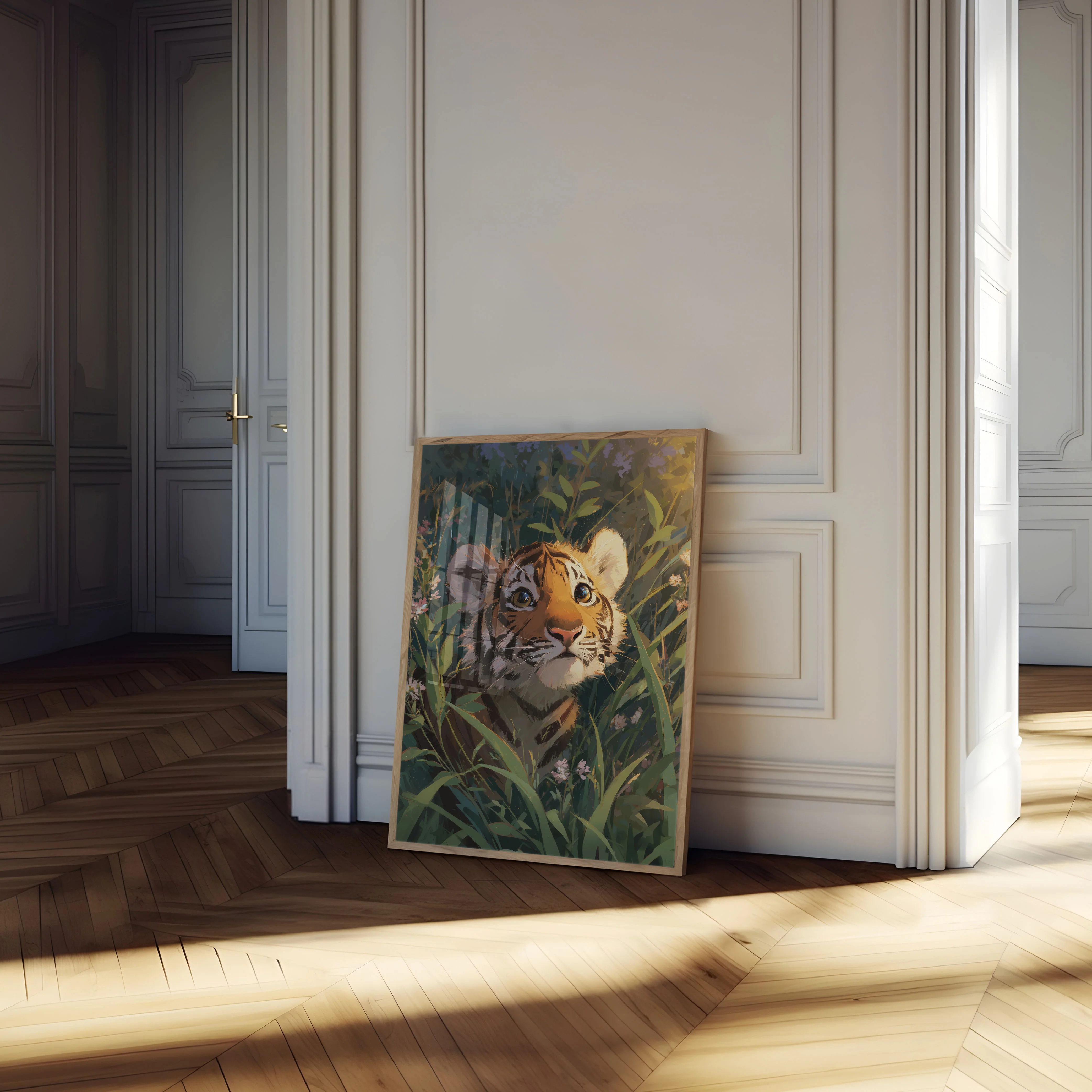 Tiger Cub in Wildflowers Poster - Image 4