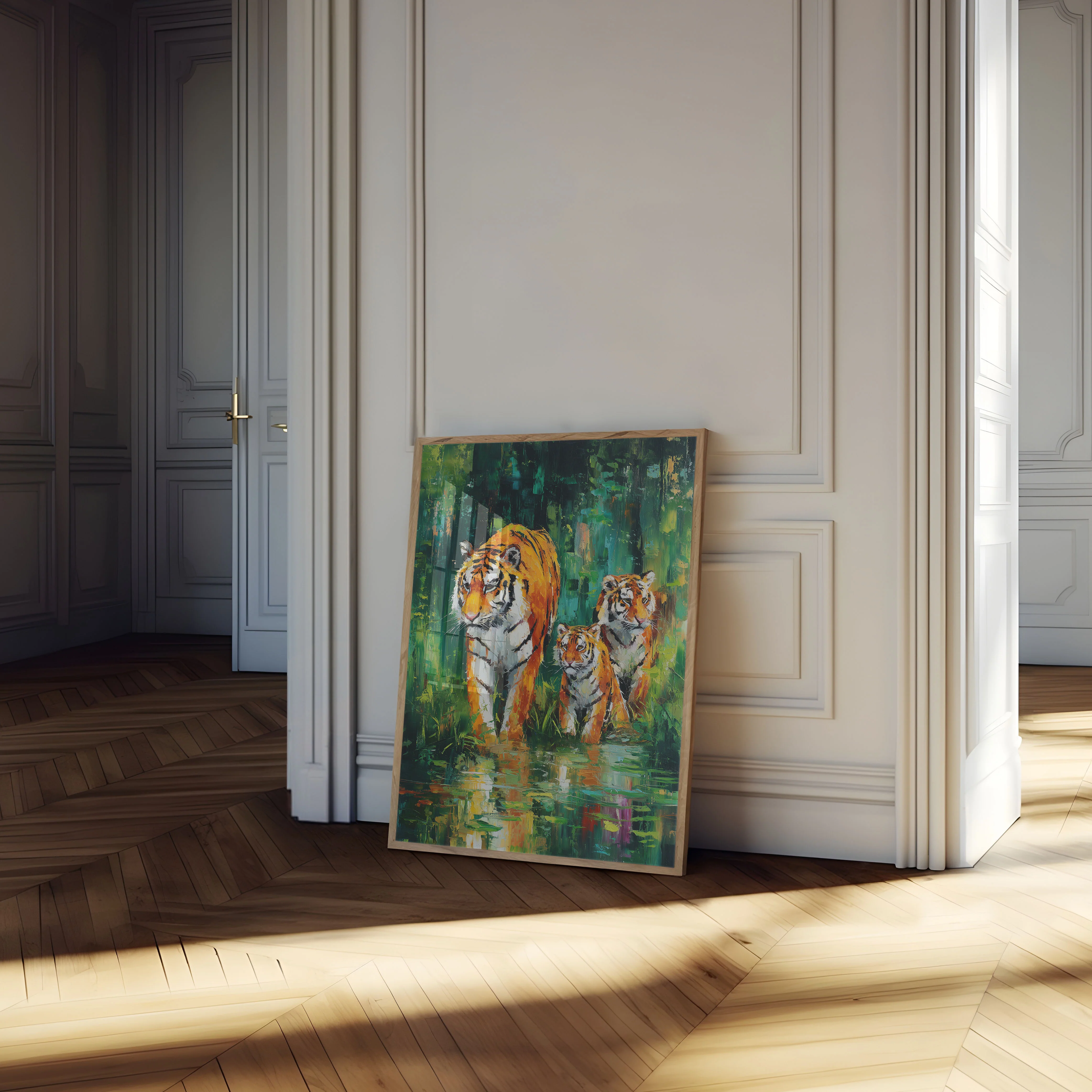 Tiger Family in Water Poster - Image 4