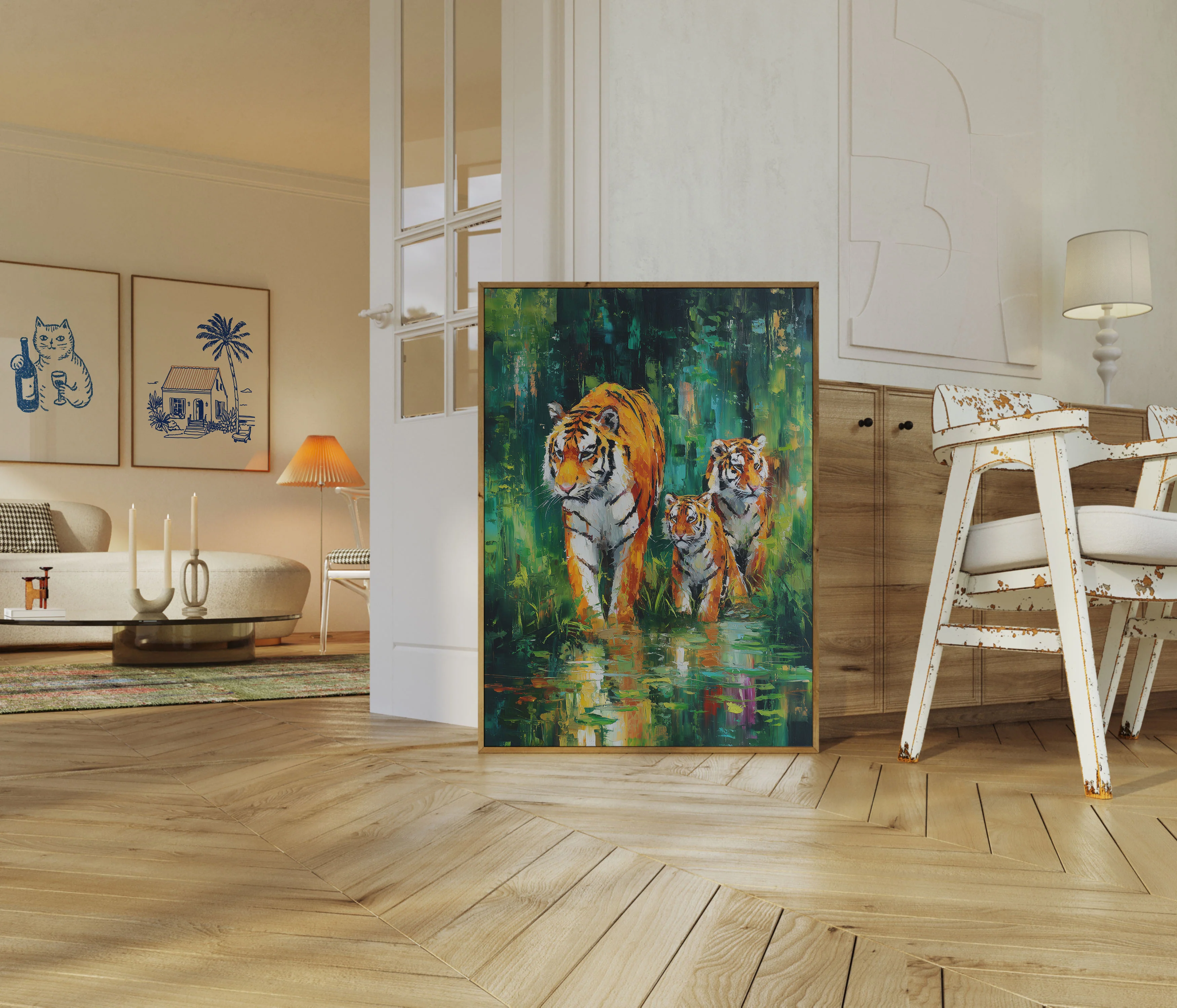 Tiger Family in Water Poster - Image 5