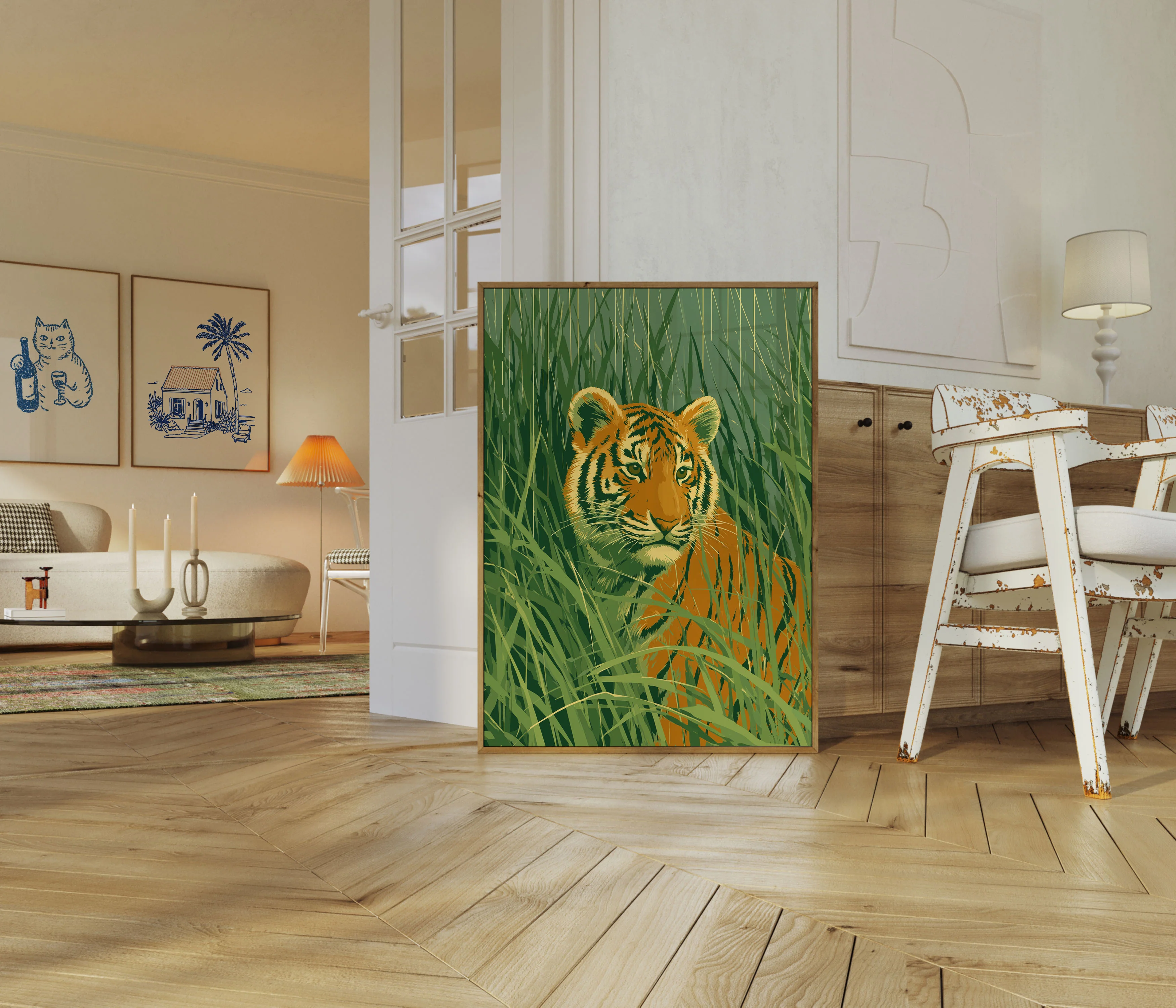Tiger in Tall Grass Poster - Image 5