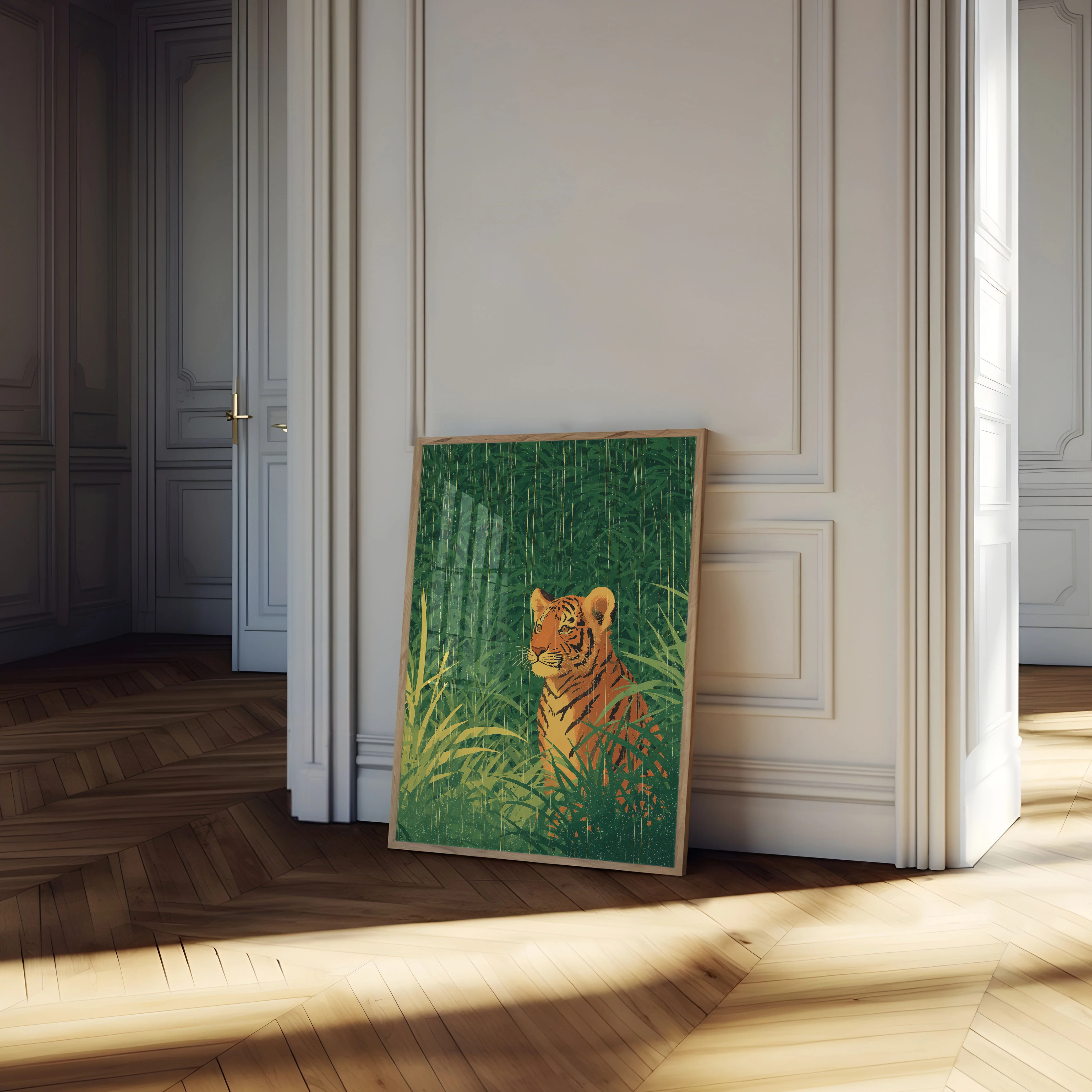 Tiger in the Grassland Poster - Image 4