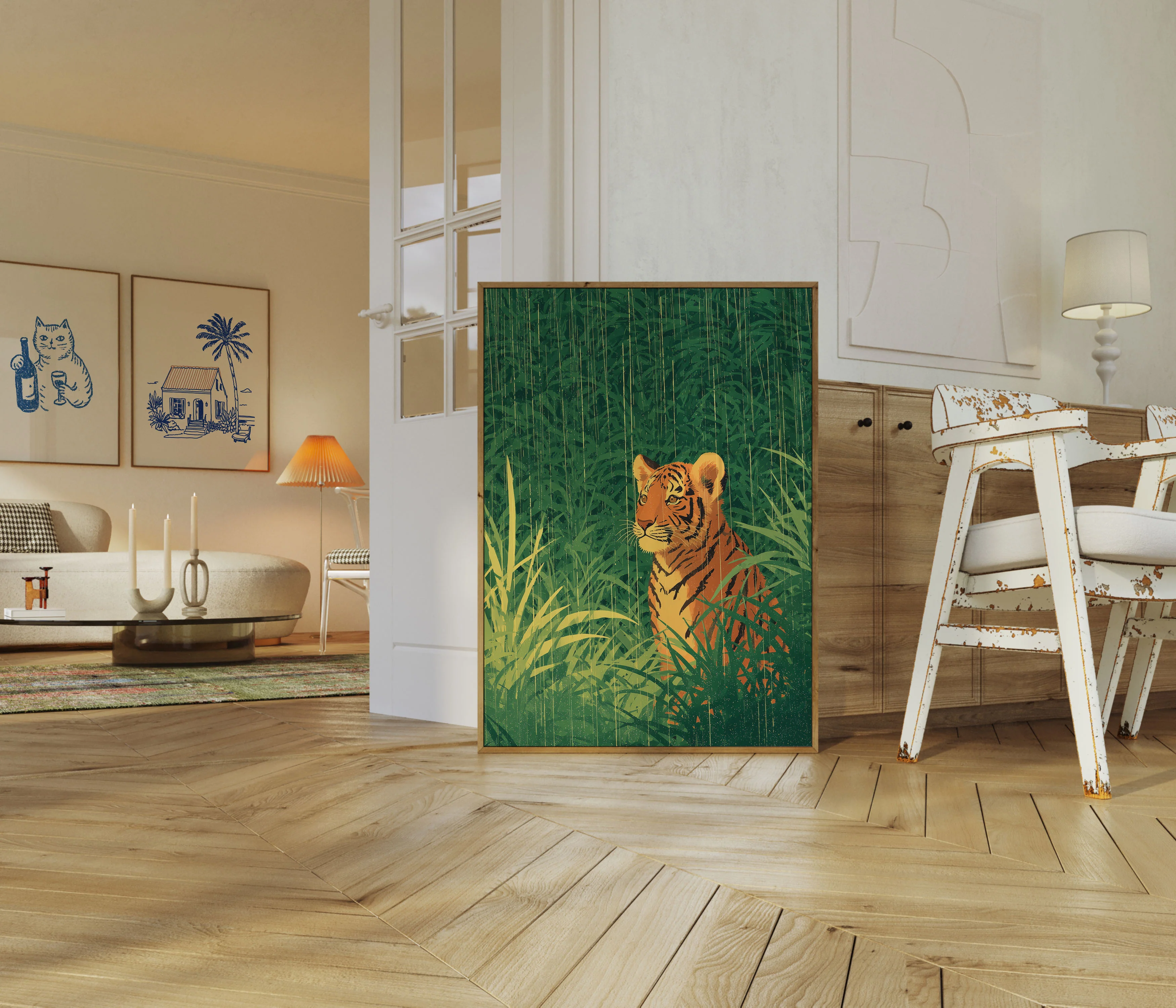 Tiger in the Grassland Poster - Image 5
