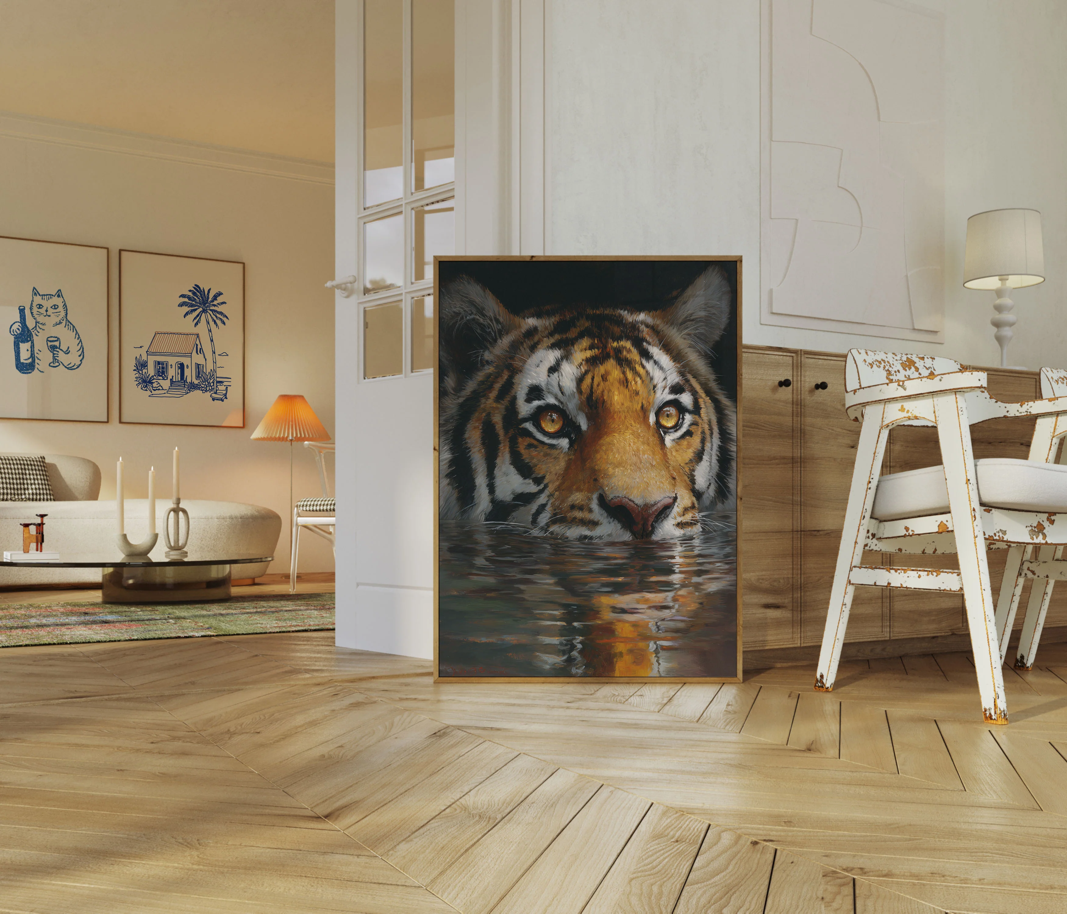 Tiger Swimming in Water Poster - Image 5