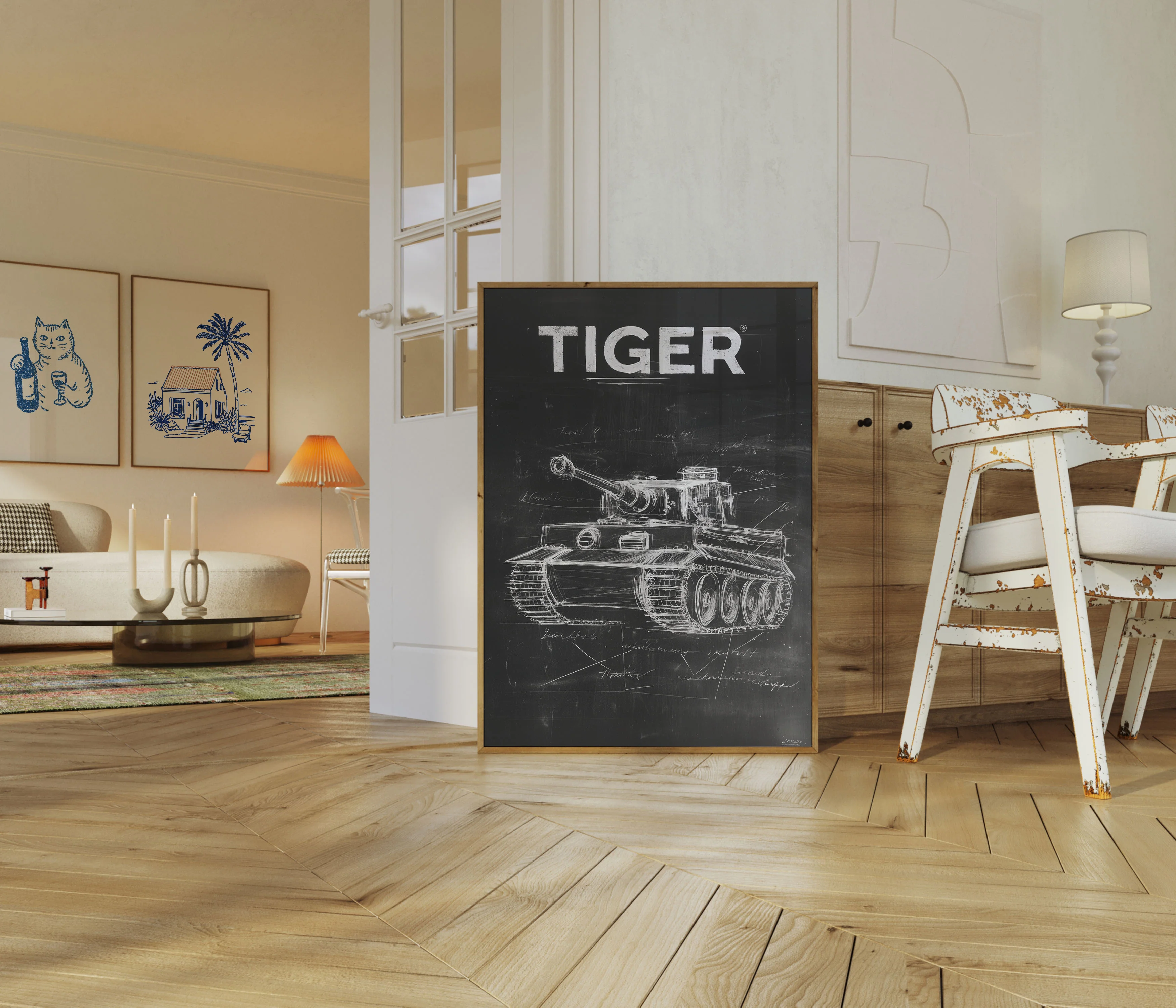 Tiger Tank Technical Blueprint Poster - Image 5