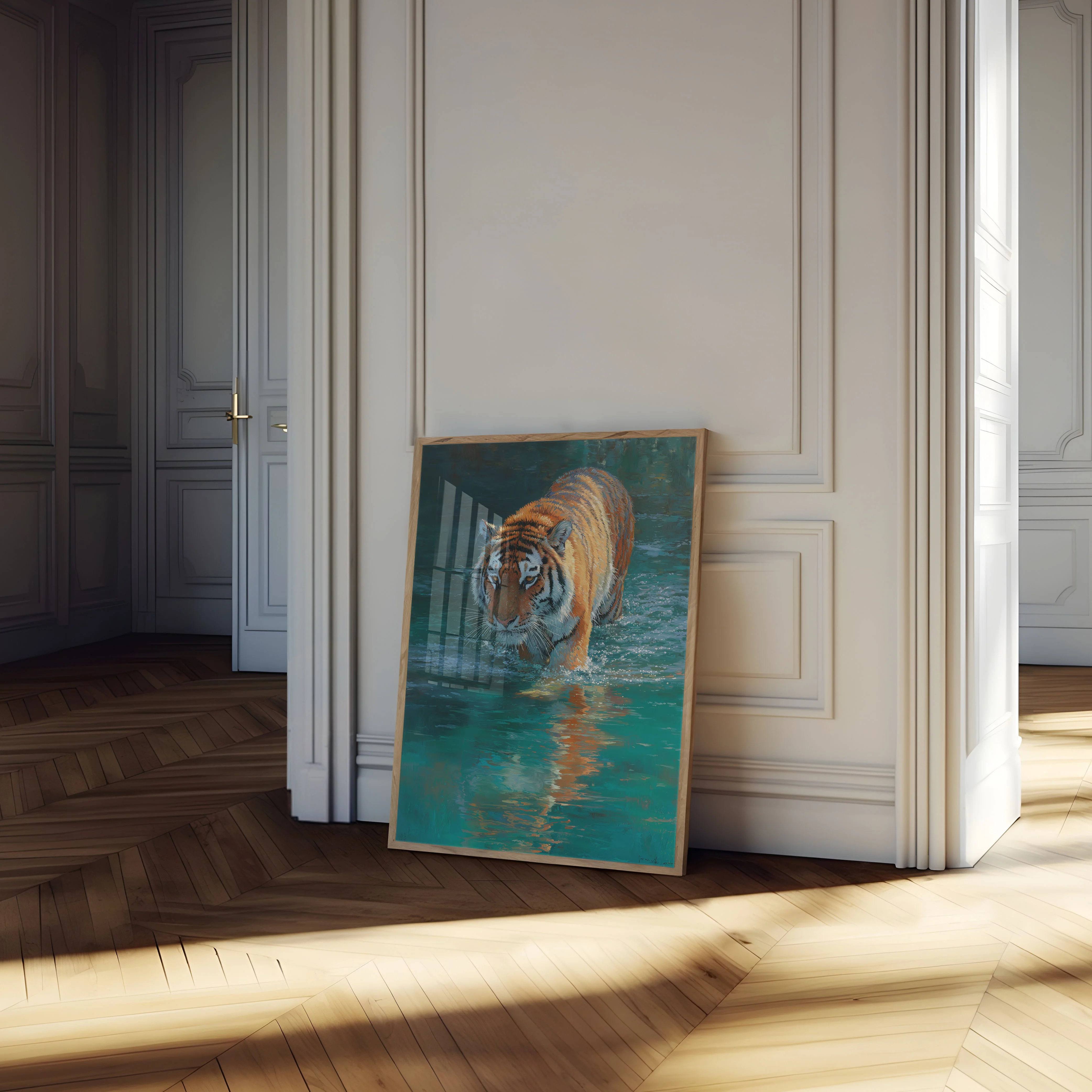 Tiger Wading Through Water Poster - Image 4
