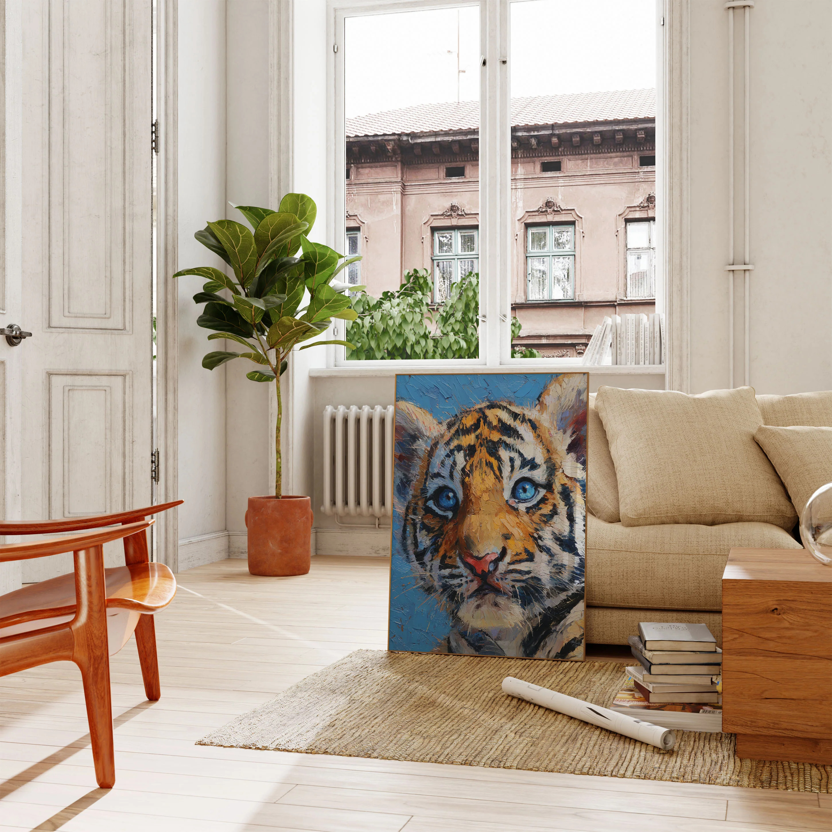 Tiger with Striking Blue Eyes Poster - Image 2