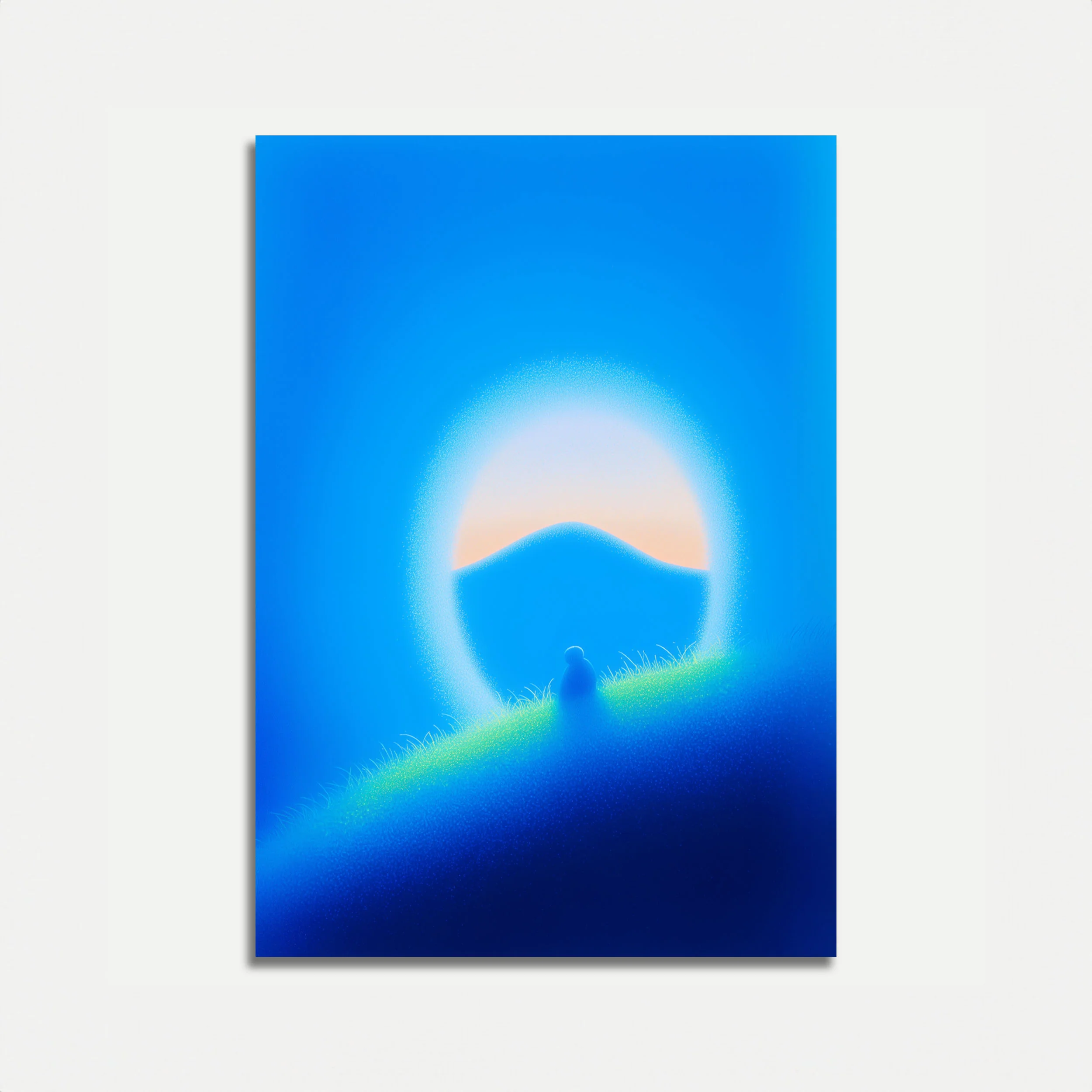 Tranquil Blue Mountain Sunrise Poster