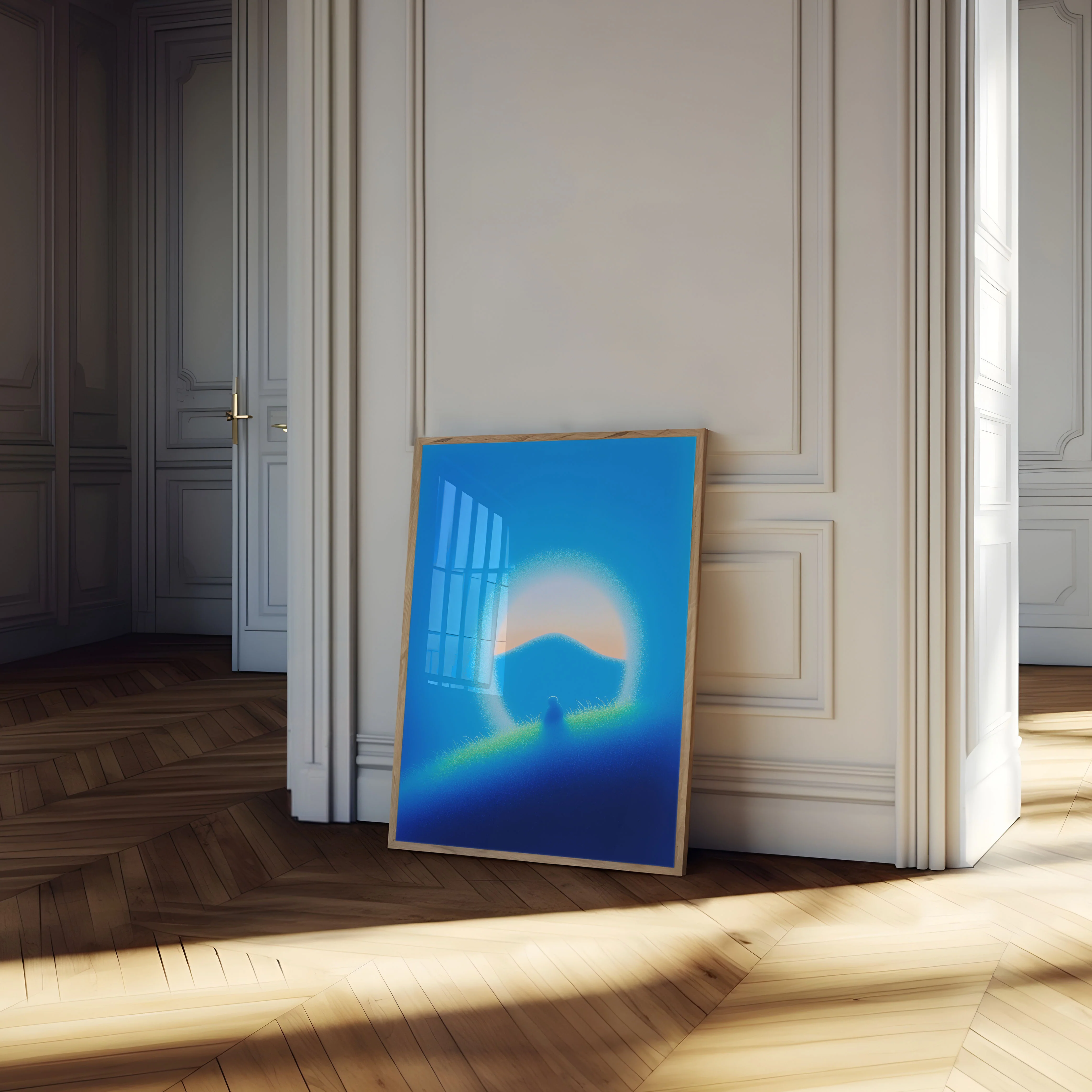 Tranquil Blue Mountain Sunrise Poster - Image 4