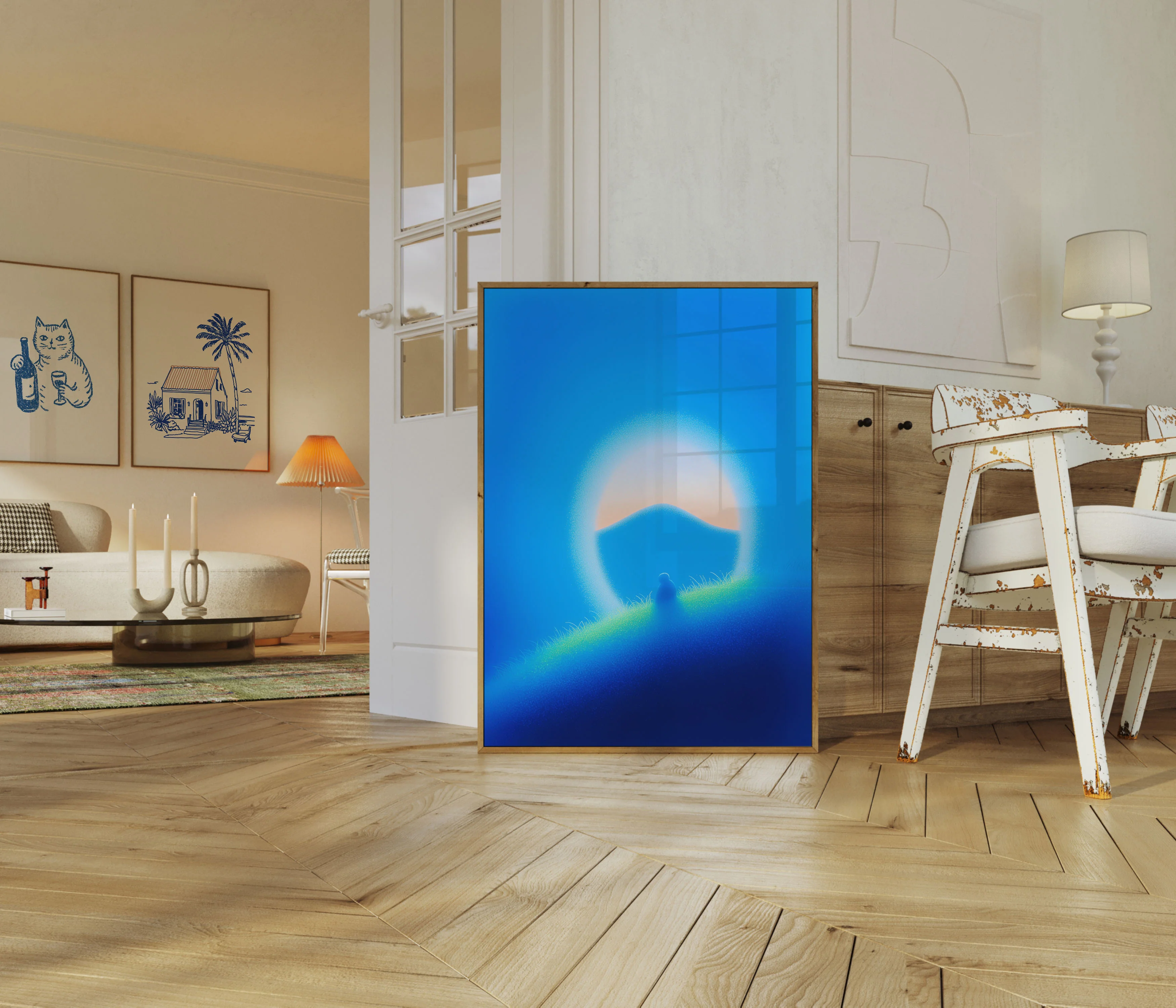 Tranquil Blue Mountain Sunrise Poster - Image 5