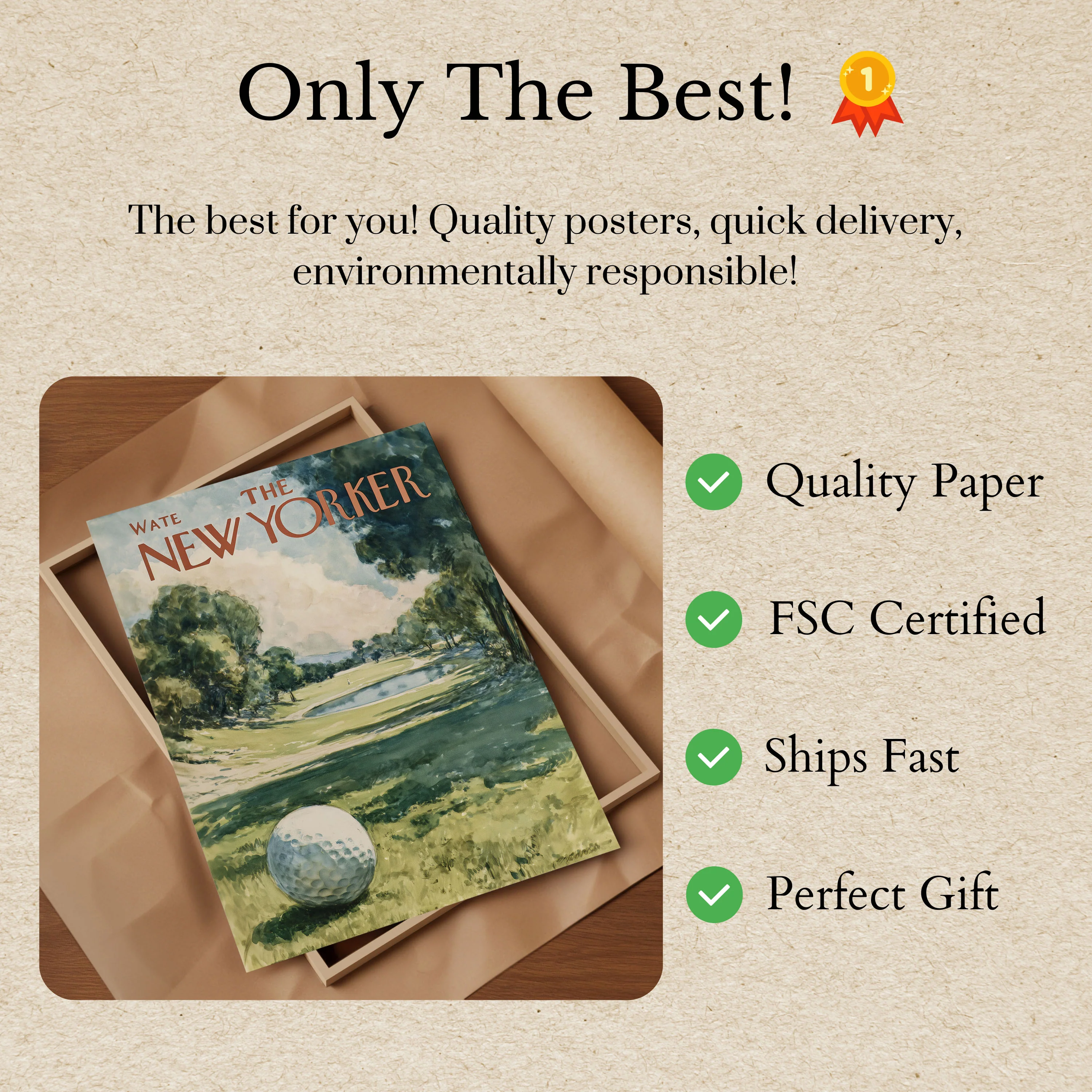 Tranquil Golf Course New Yorker Poster - Image 3