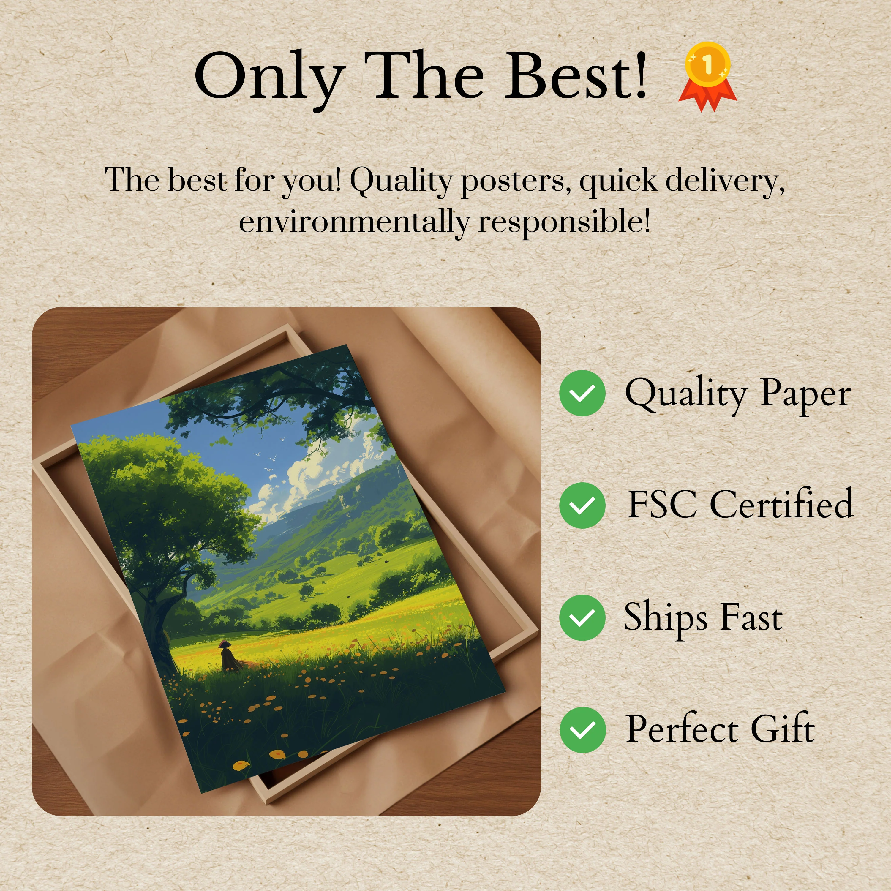 Tranquil Valley Landscape Poster - Image 2