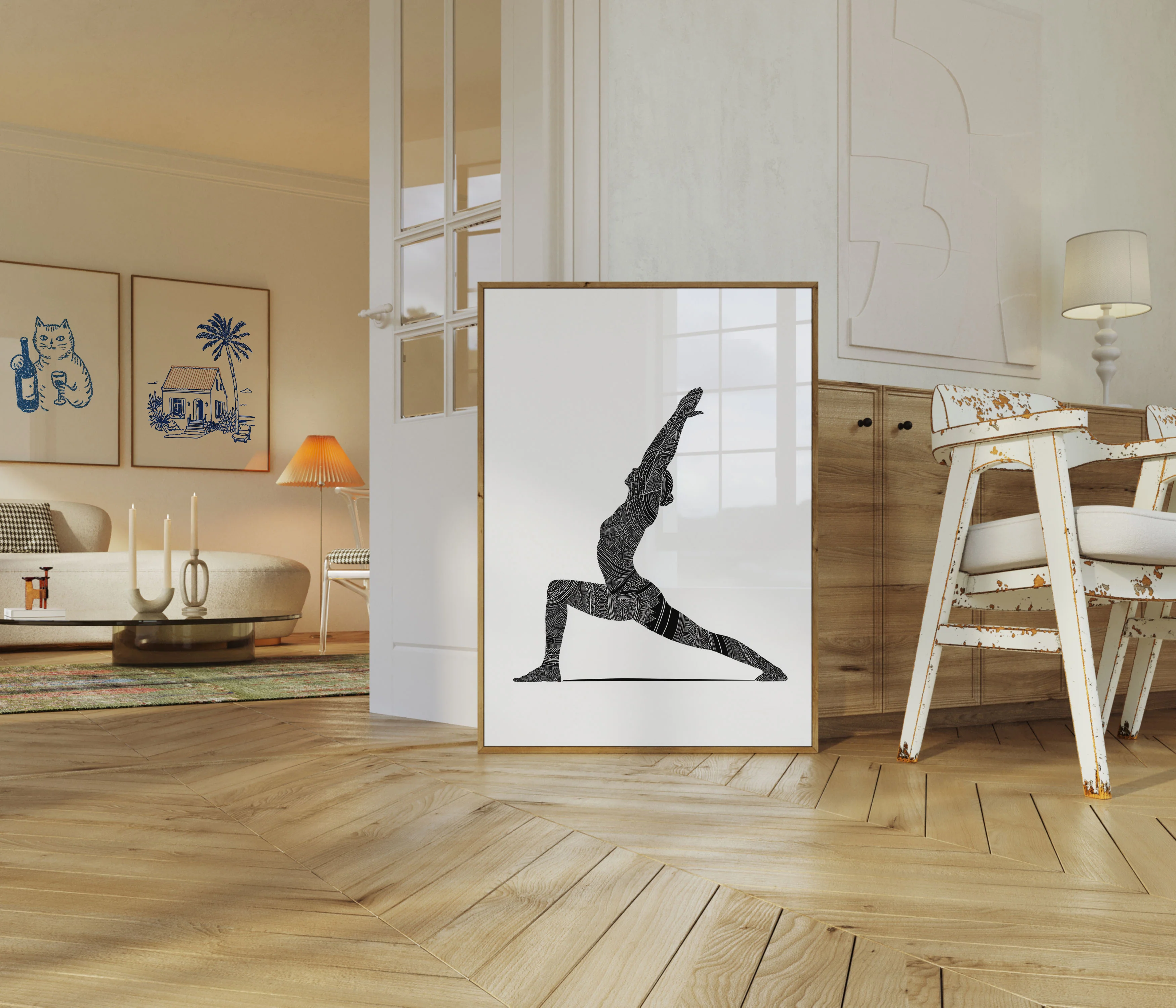 Tribal Yoga Flow Silhouette Poster - Image 5