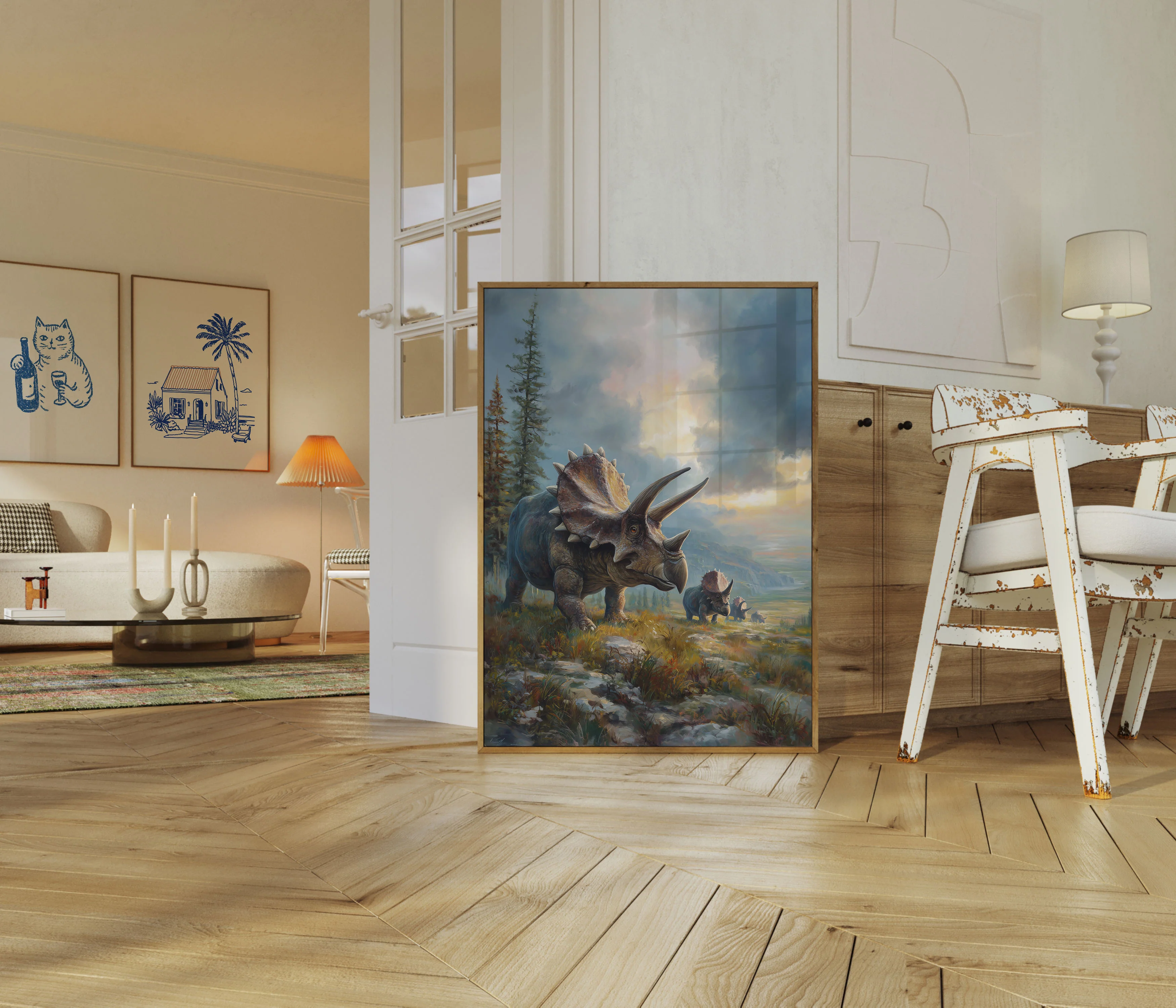 Triceratops Prehistoric Landscape Poster - Image 5