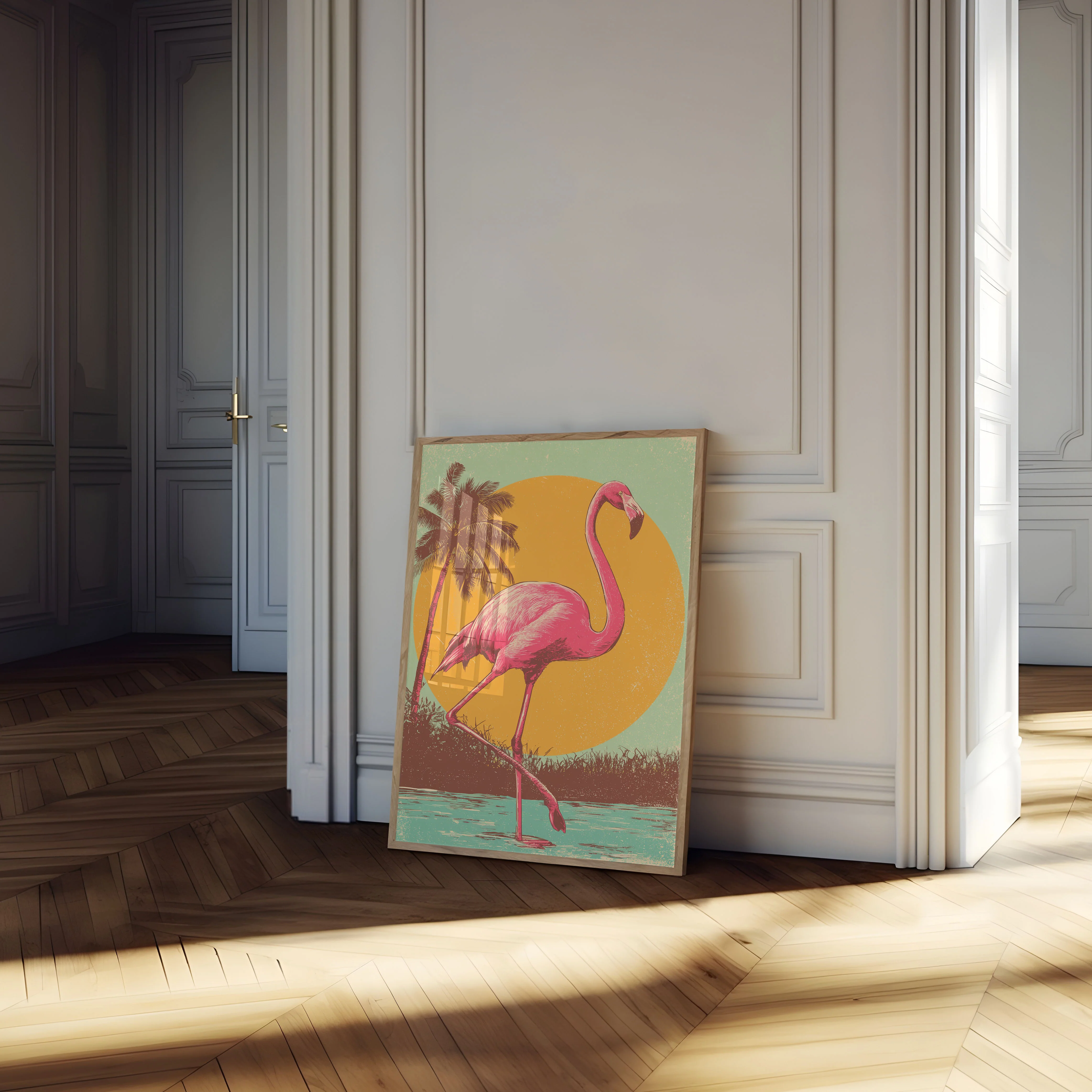 Tropical Flamingo Sunset Poster - Image 4
