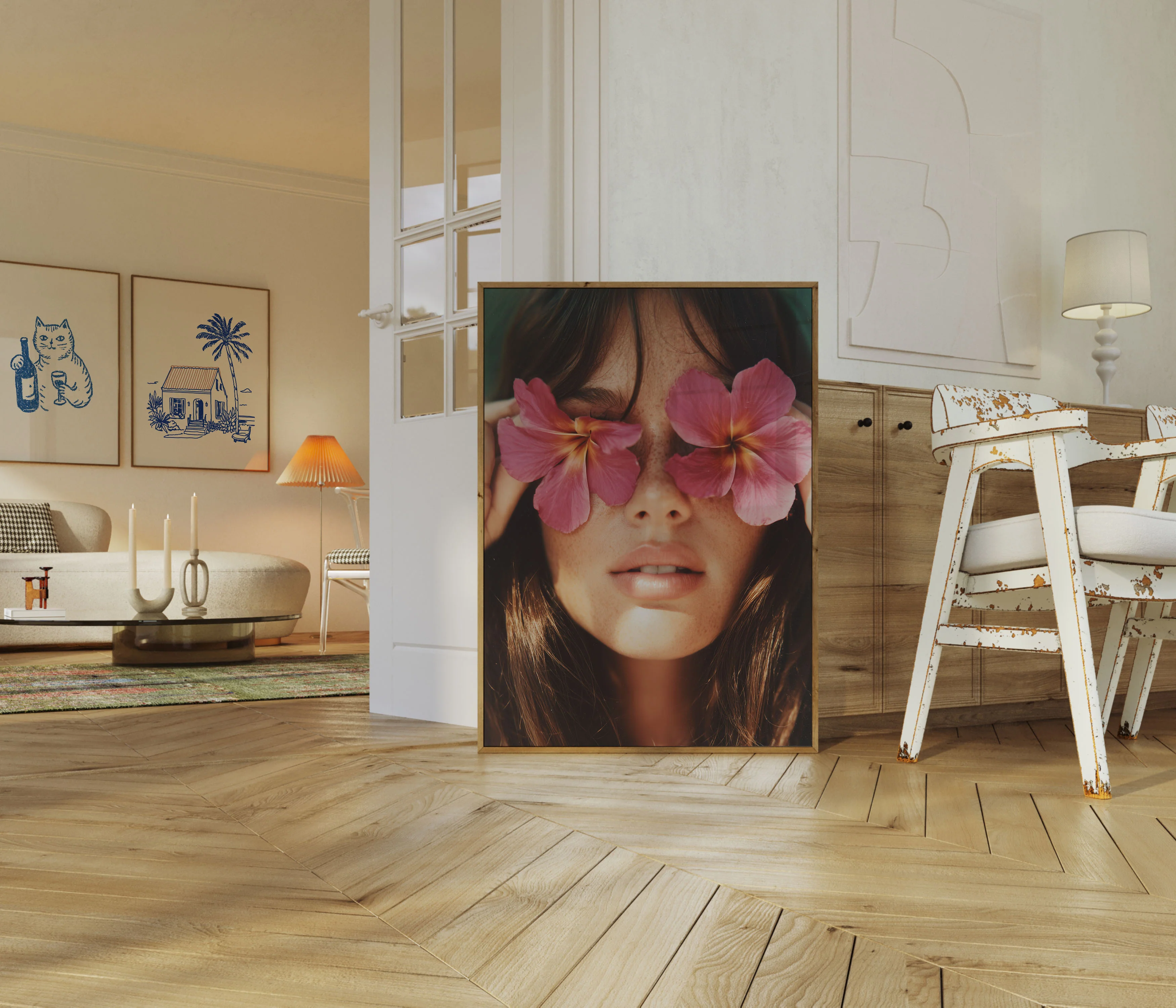 Tropical Hibiscus Flower Eyes Poster - Image 5