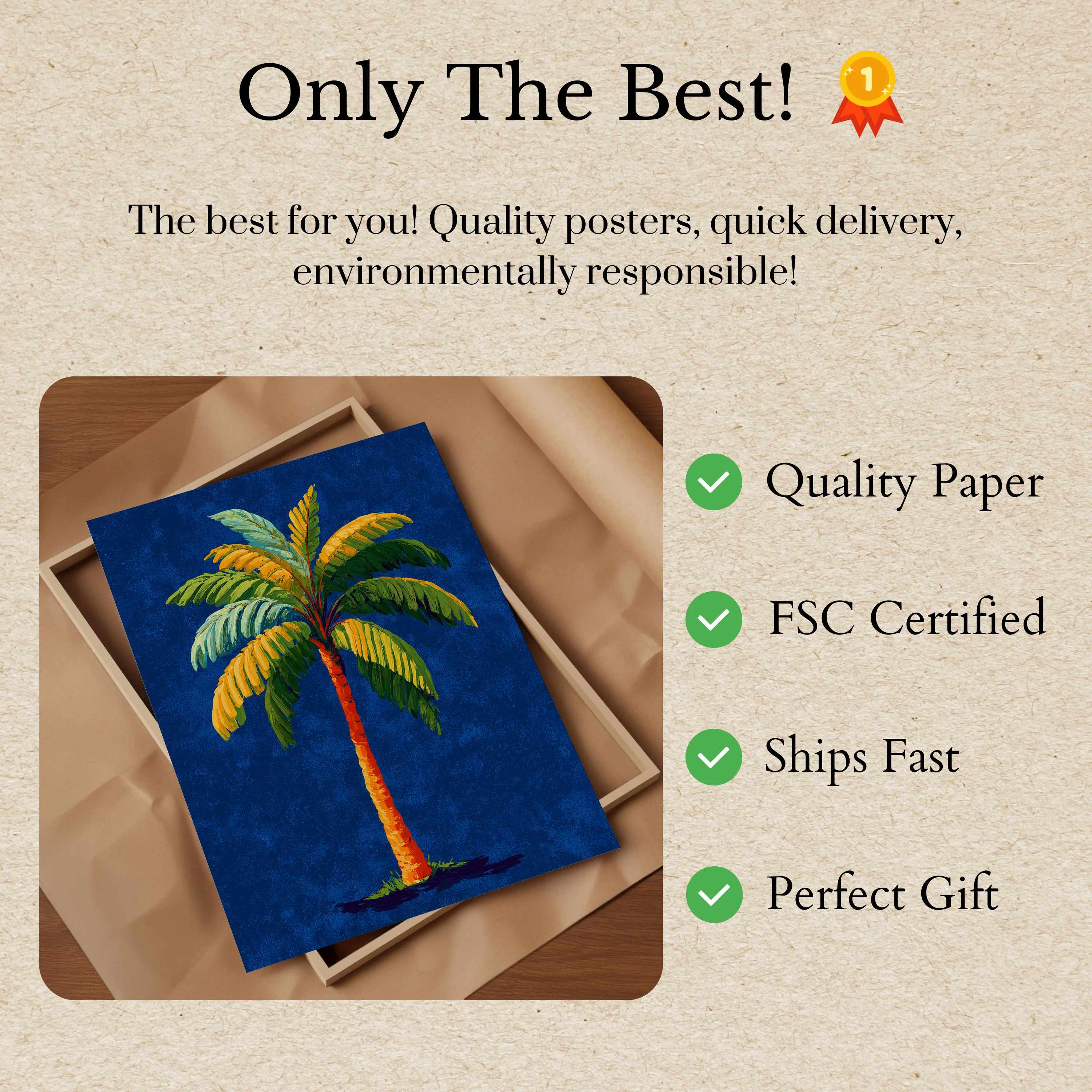 Tropical Palm Tree Against Blue Poster - Image 3