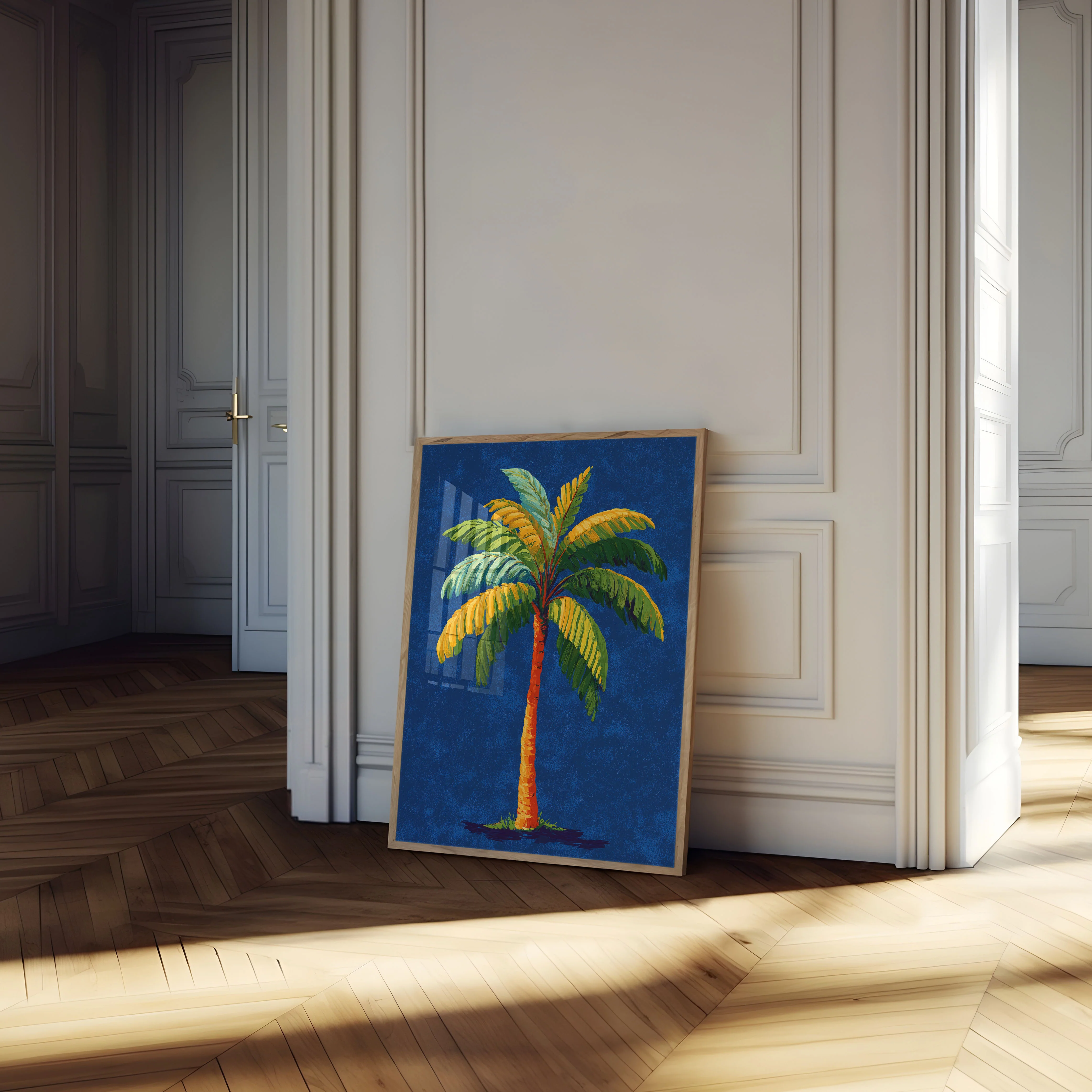 Tropical Palm Tree Against Blue Poster - Image 4