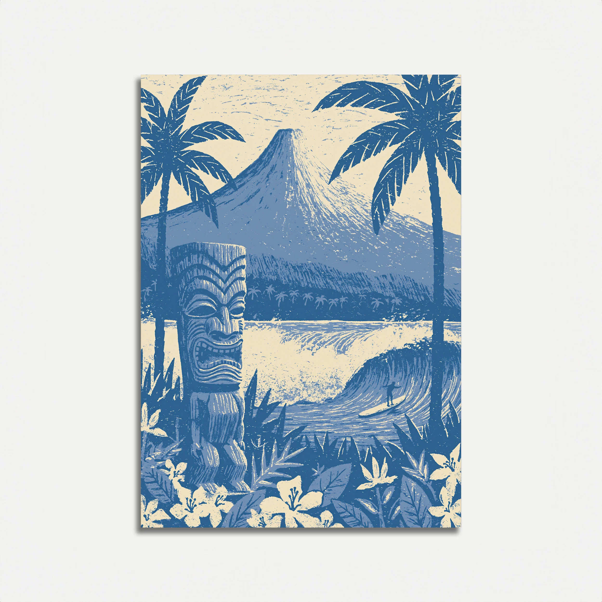 Tropical Paradise Mountain Poster