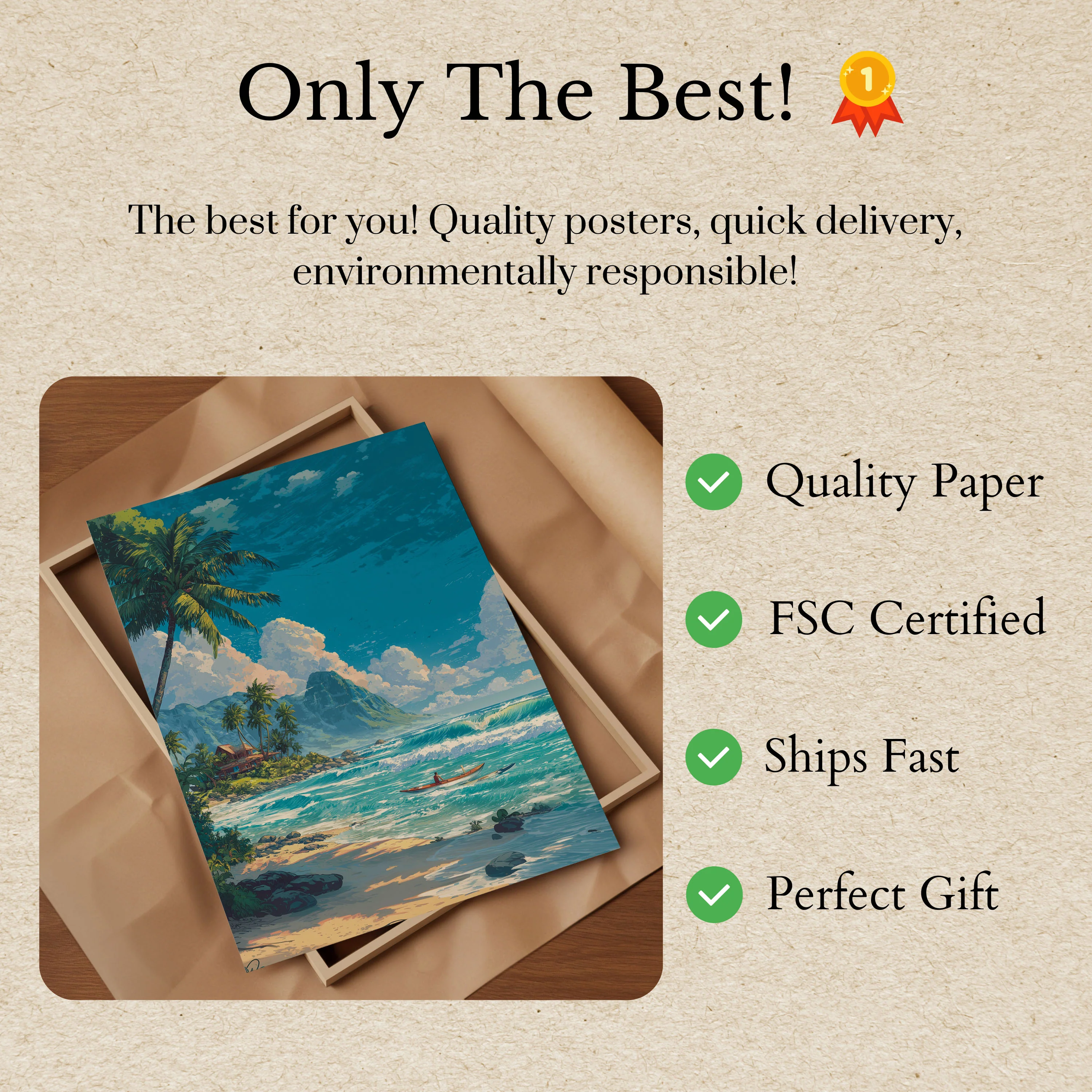 Tropical Paradise Waves Poster - Image 3