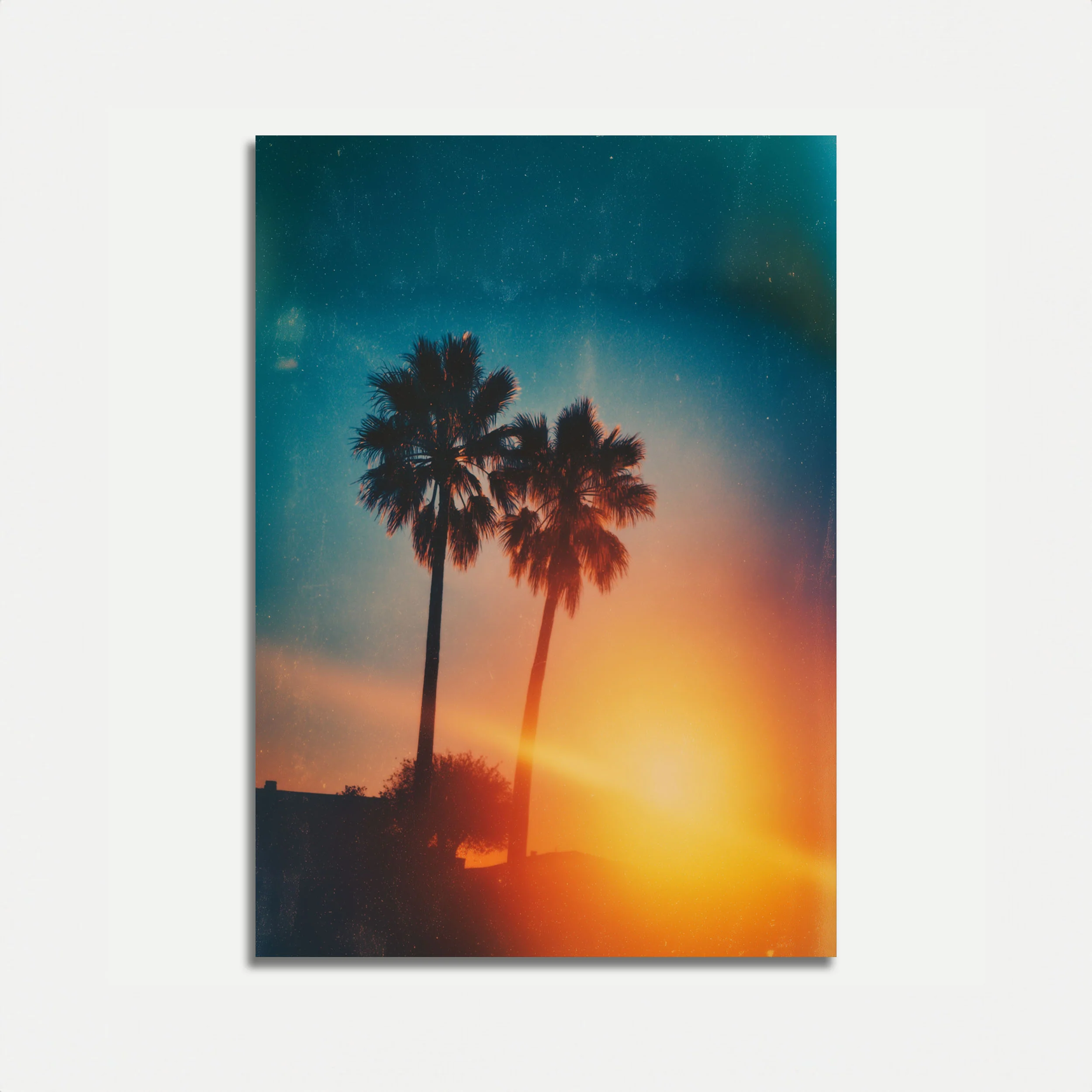 Tropical Sunset Palm Trees Poster
