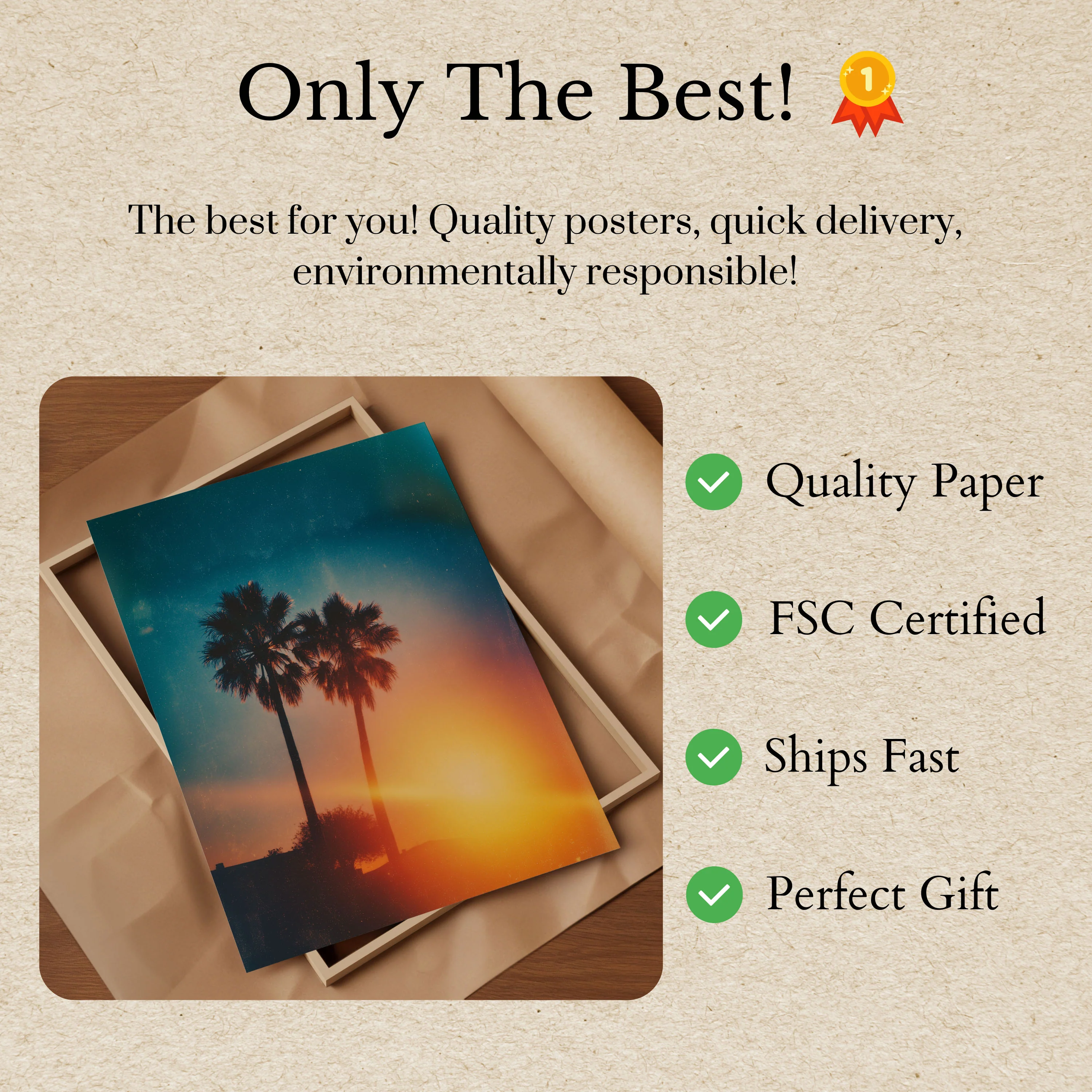 Tropical Sunset Palm Trees Poster - Image 3