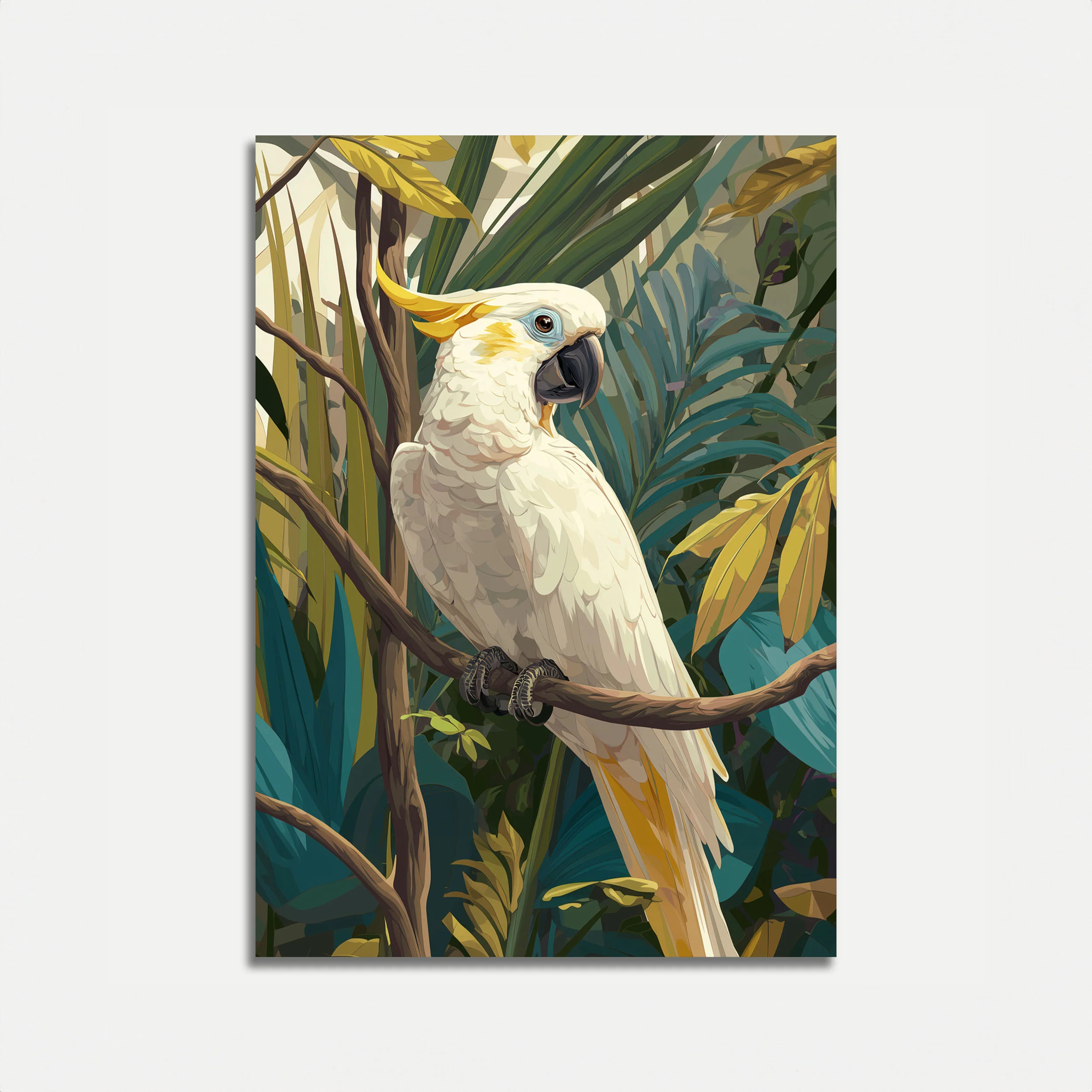Tropical White Cockatoo Poster