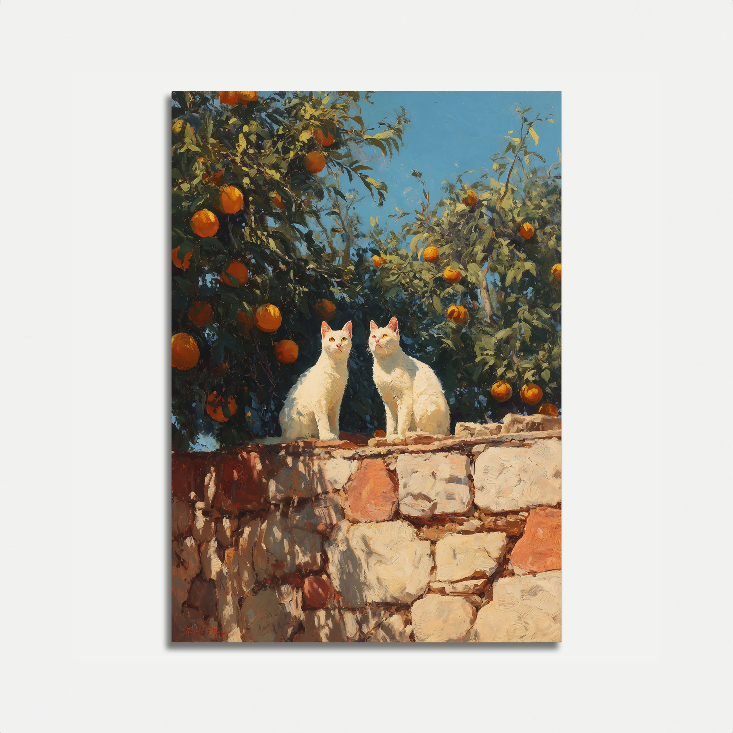 Two Cats in Orange Grove Poster